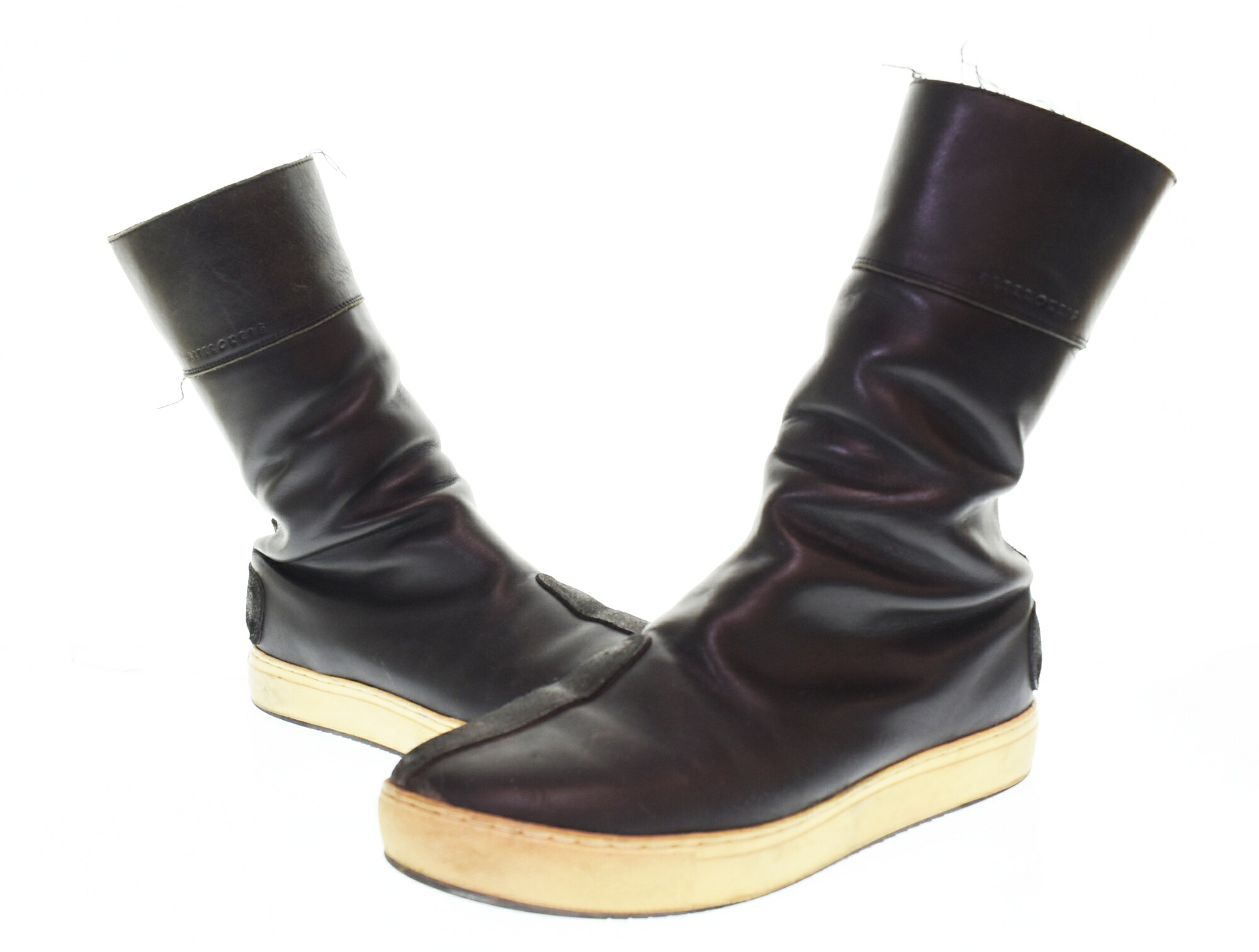 【中古】カドヤ KADOYA Leather High Sneaker boot サイドジップブーツ メンズ靴 ブーツ 余分の物 黒いこと 103S-1638