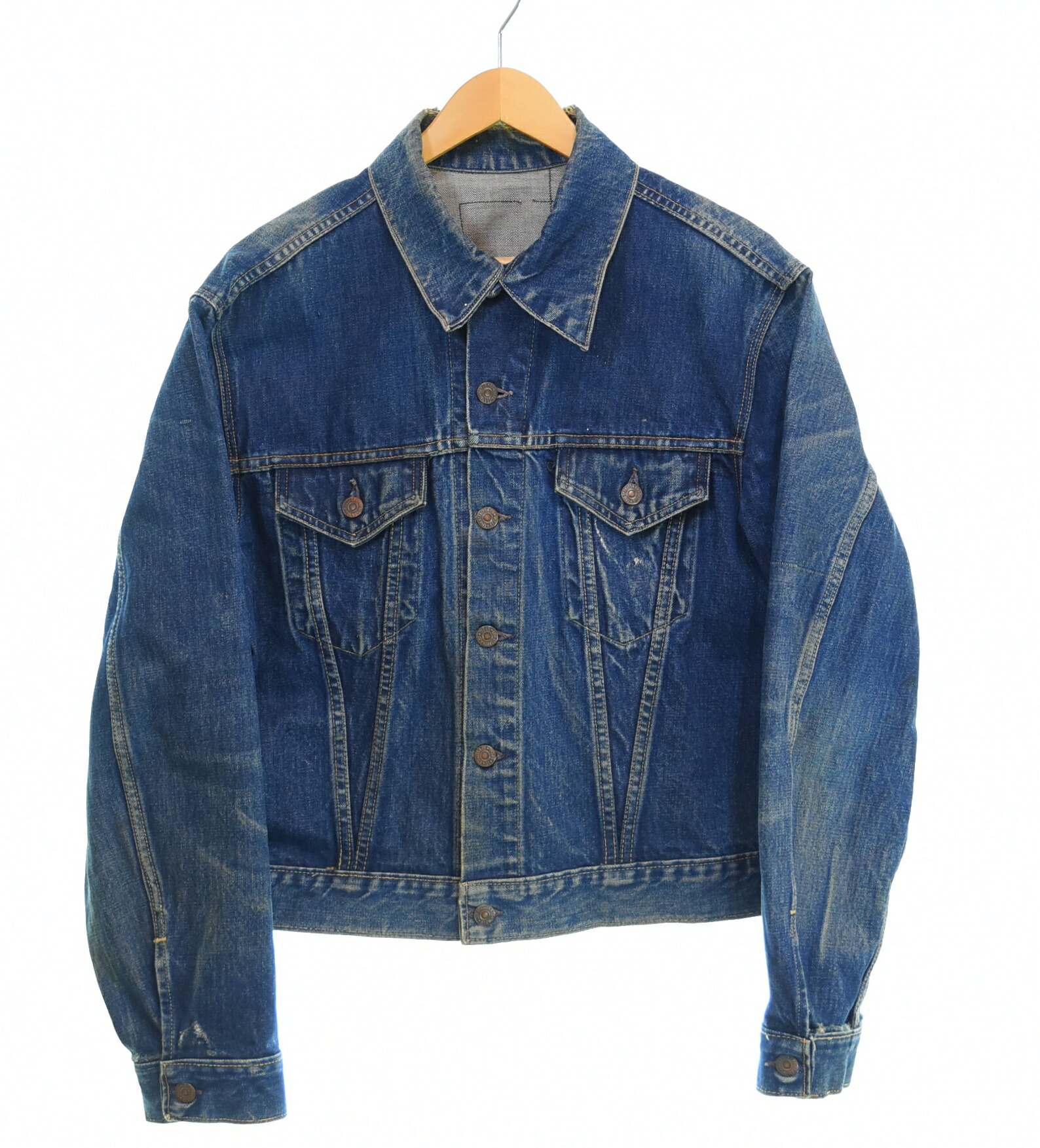 【中古】リーヴァイズジーンズ Levi\u0027s 60\u0027s 557 3rd 三塁ベース 名取り草裏 A DENIM TRUCKER JACKET ジーンズ トラッカー 上衣 VINTAGE ヴィンテージ 60年月日 60s  上衣 青み 103MT-4536