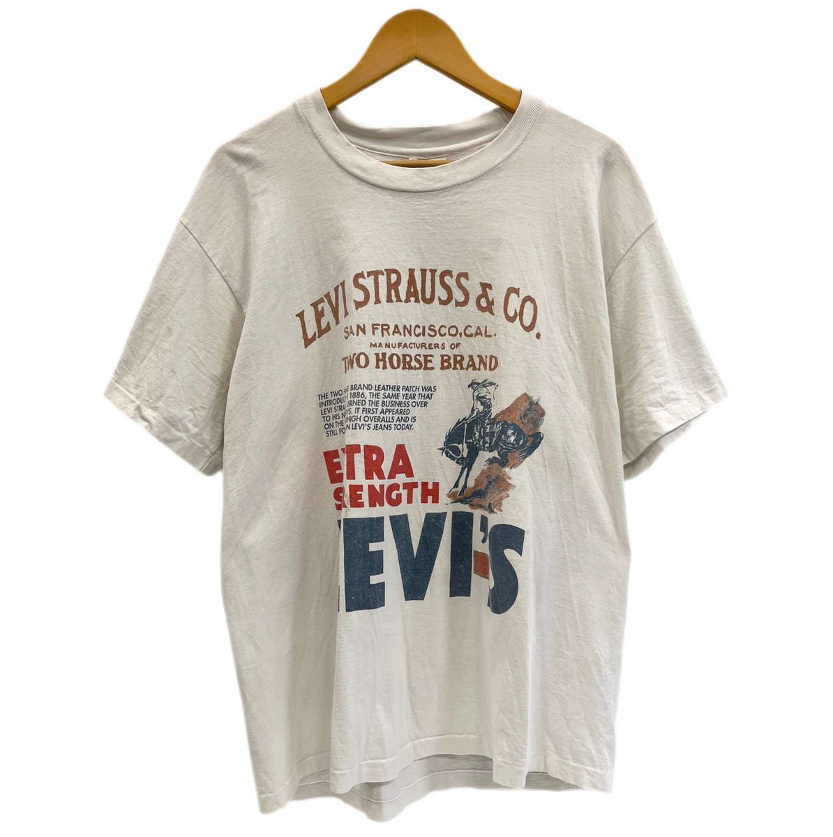 【中古】リーヴァイズジーンズ Levi\u0027s 90s 90\u0027s USA製 牛飼い刷り上げる プルオーバー シングル編み目 ヴィンテージ 白 プルオーバー 白いこと L大きさ 101MT-6249