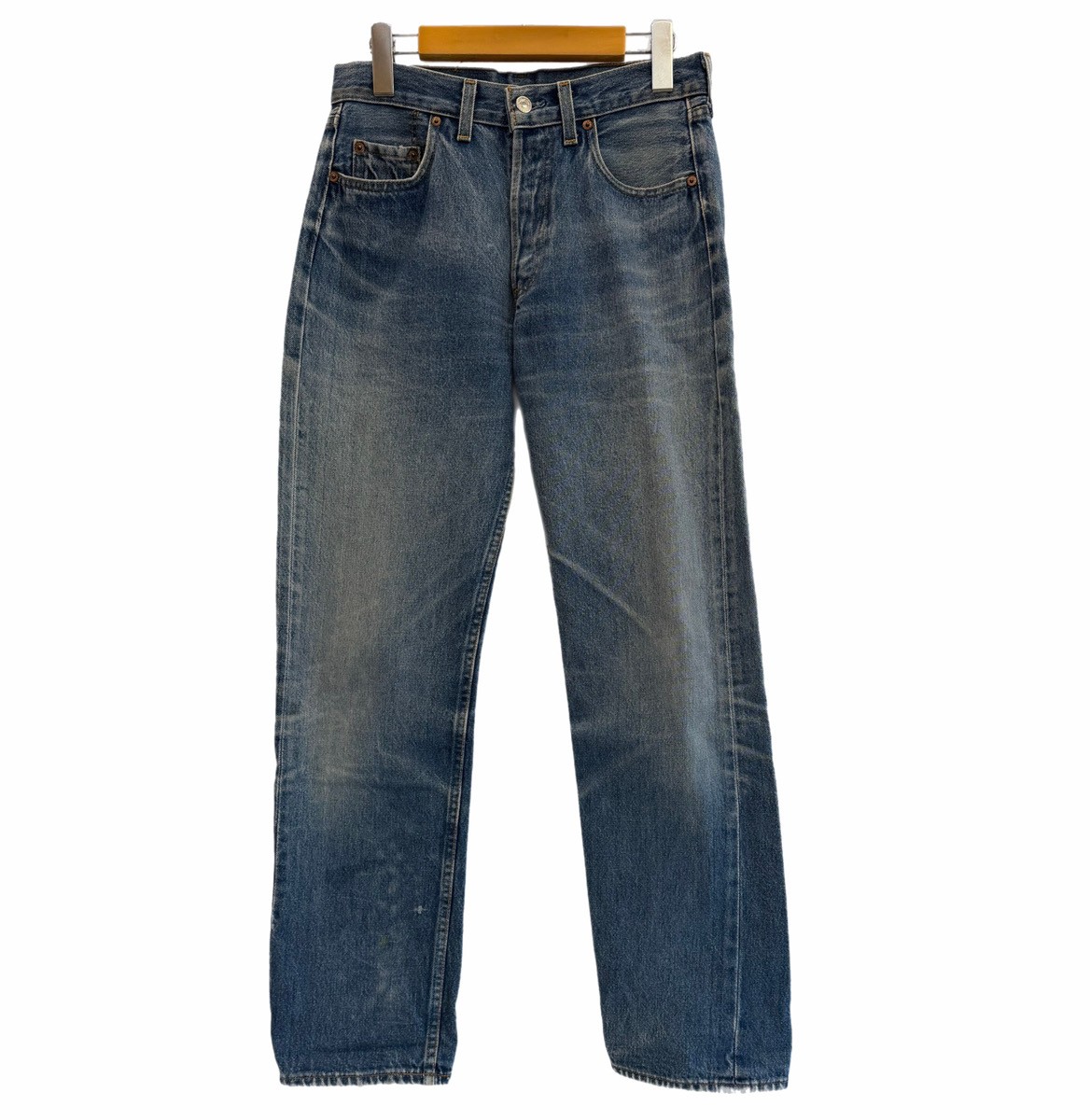 【中古】リーバイス Levi's 80s 80's 501 イギリス製 UK 国旗タブ EURO Levi's denim pants ユーロリーバイス ヴィンテージ デニム ブルー W30 L32 101MB-969｜ドンドンサガール