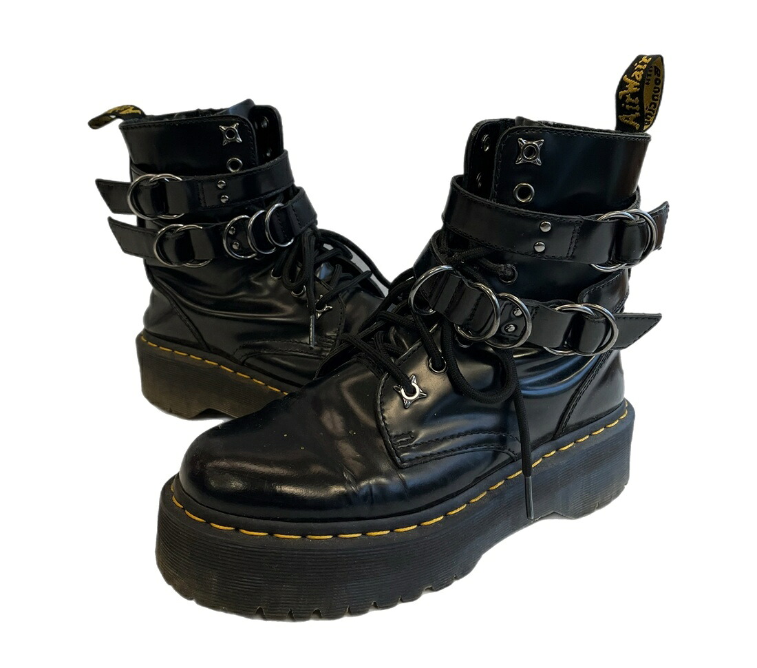 【中古】御医者さんマーチン Dr.Martens JADON HDW ジェイドン ハードウエア 厚底 スタッズ 胴締め パンクブーツ 鍵を掛ける 黒  レディース靴 ブーツ 余分の物 黒いこと UK5(引き合い大いさ：約24珊) 101sh-2644 ブーツ-レディース靴-その他