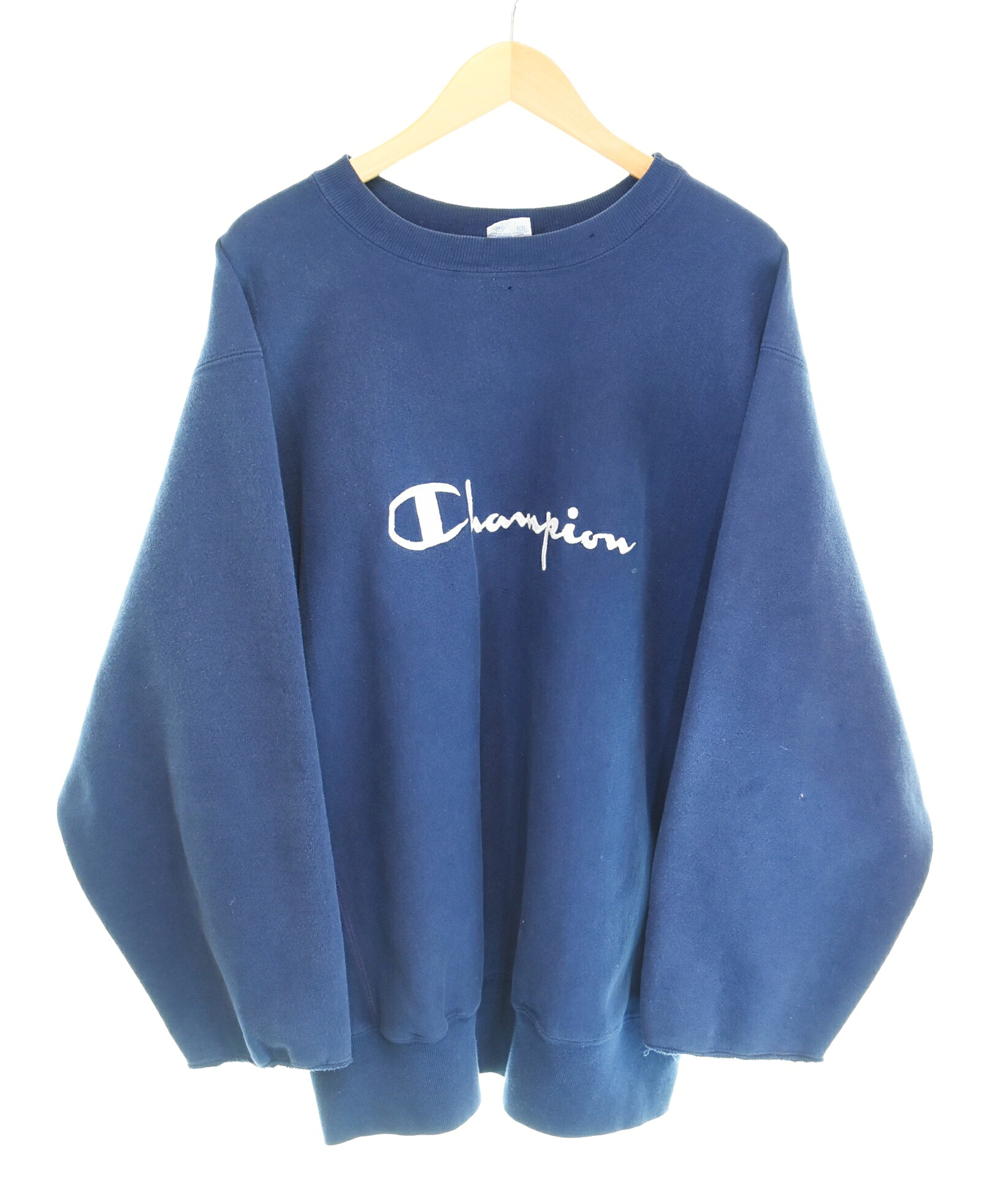 【中古】はやりっ子 Champion 90s USA製 REVERSE WEAVE Sweat リバースウィーブ 流汗 ビッグロゴタイプ 刺しゅう XL 流汗 米国海軍 LL大きさ 103MT-4553