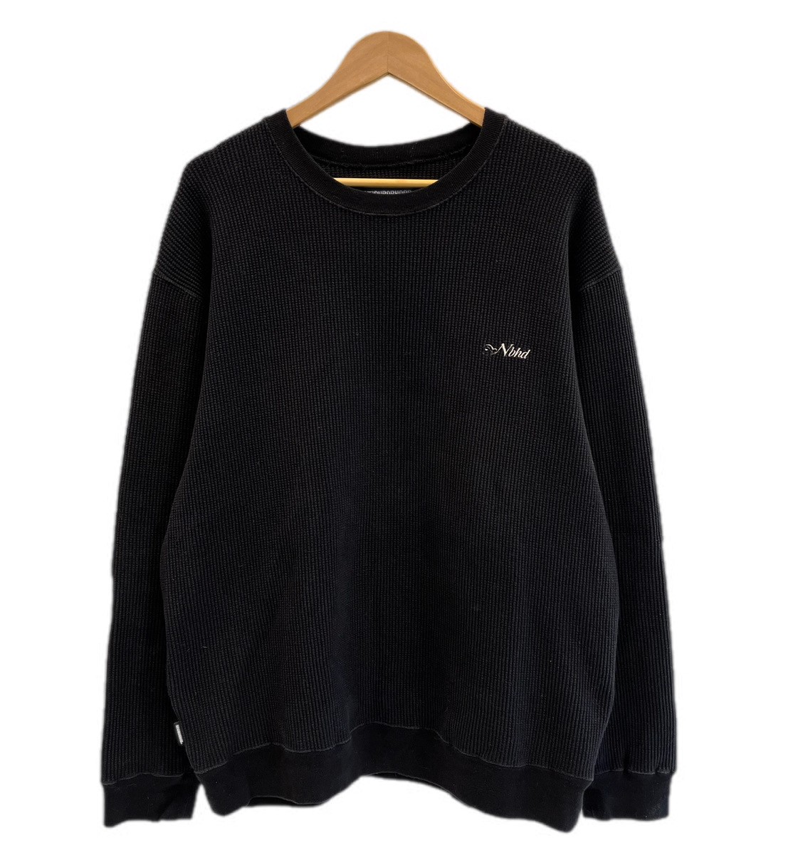【中古】ネイバーフッド NEIGHBORHOOD 21AW WAFFLE/C-CREW.LS/ワッフルスウェット/カットソー 212OKNH-CSM02 流汗 黒いこと M大きさ 101MT-6304