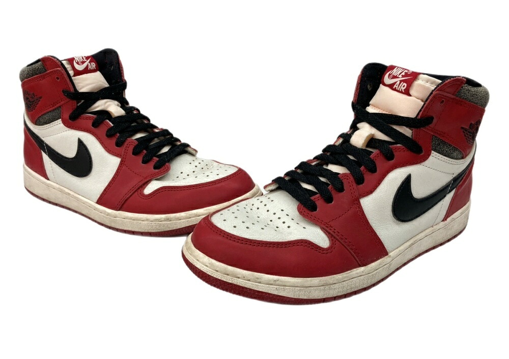 【中古】 ナイキ NIKE 22年製 AIR JORDAN 1 RETRO HIGH OG CHICAGO LOST \u0026 FOUND エア湖 ジョーダン レトロ ご機嫌 風の強い町 AJ1 シューズ 白 赤 黒 DZ5485-612 メンズ靴 スニーカー 白いこと 27珊 104S-1278