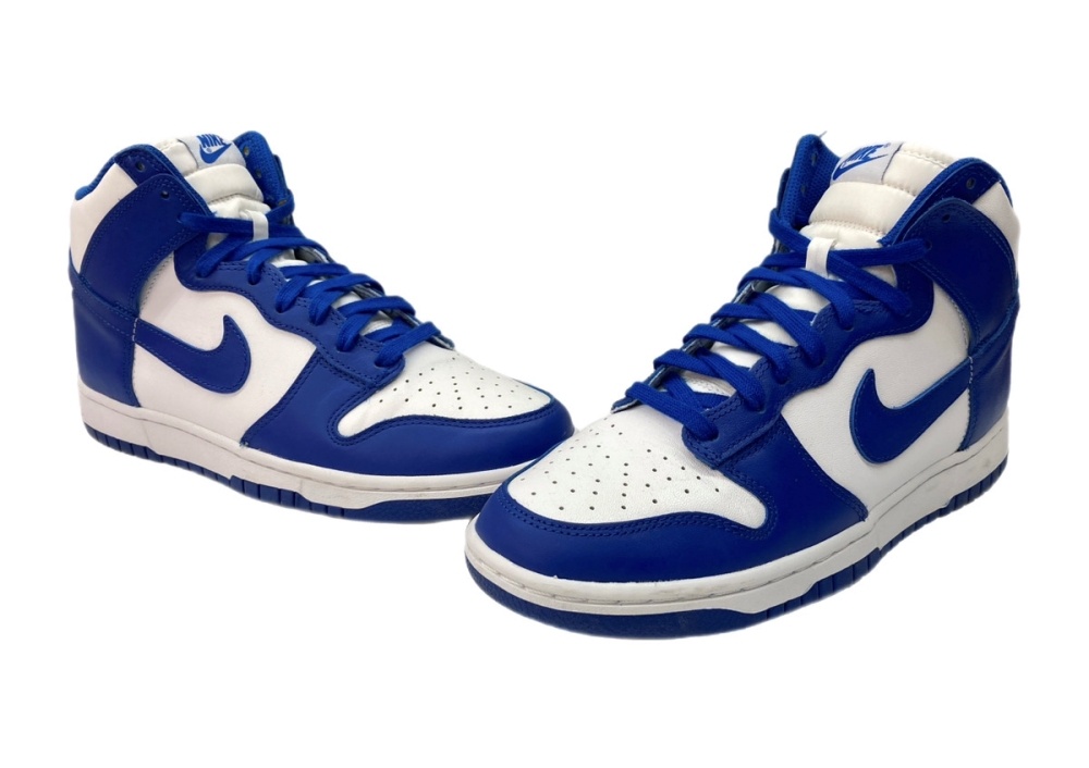 【中古】 ナイキ NIKE 21年製 DUNK HI RETRO GAME ROYAL ダンク ご機嫌 競り合い ロイヤル ノンエア湖 シューズ 白 青 DD1399-102 メンズ靴 スニーカー 青み 27糎 104S-1281