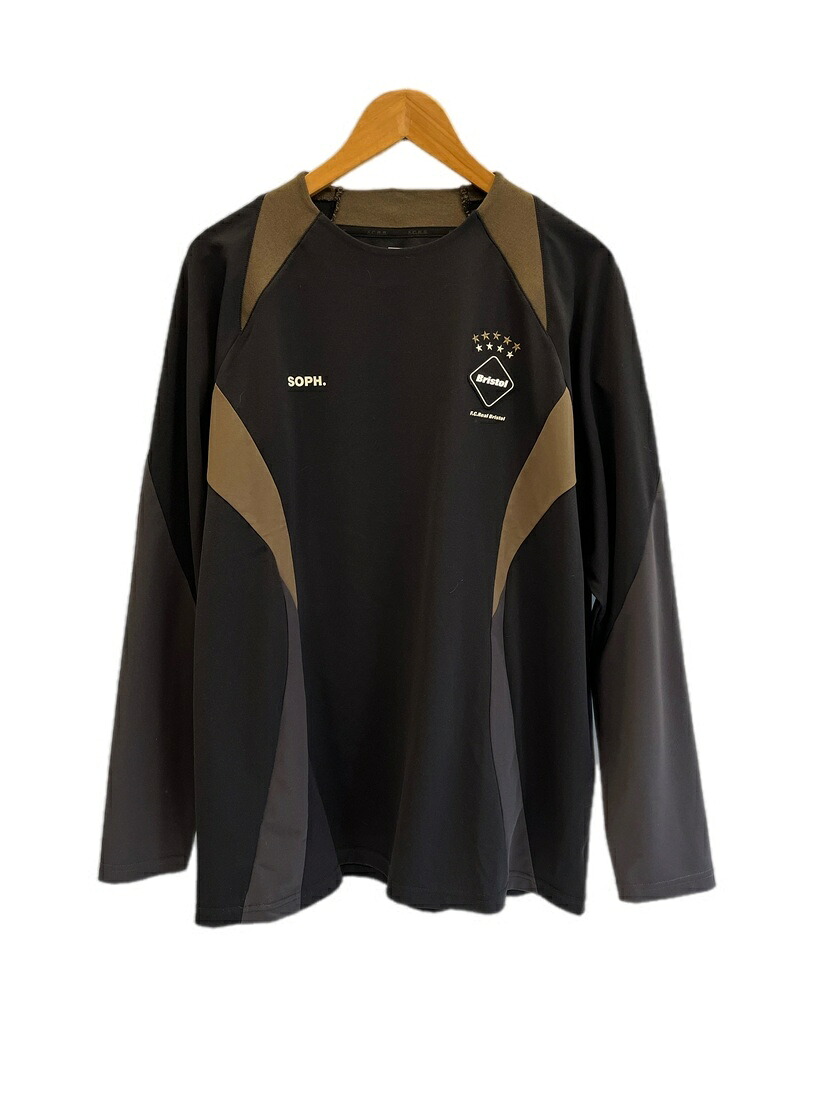 【中古】エフシーレアルブリストル F.C.Real Bristol F.C.R.B L/S GAME SHIRT BLACK 競り合いプルオーバー 長袖カットソー 黒×茶 FCRB-252015 XL ロンT 黒いこと LL大きさ 101MT-6337