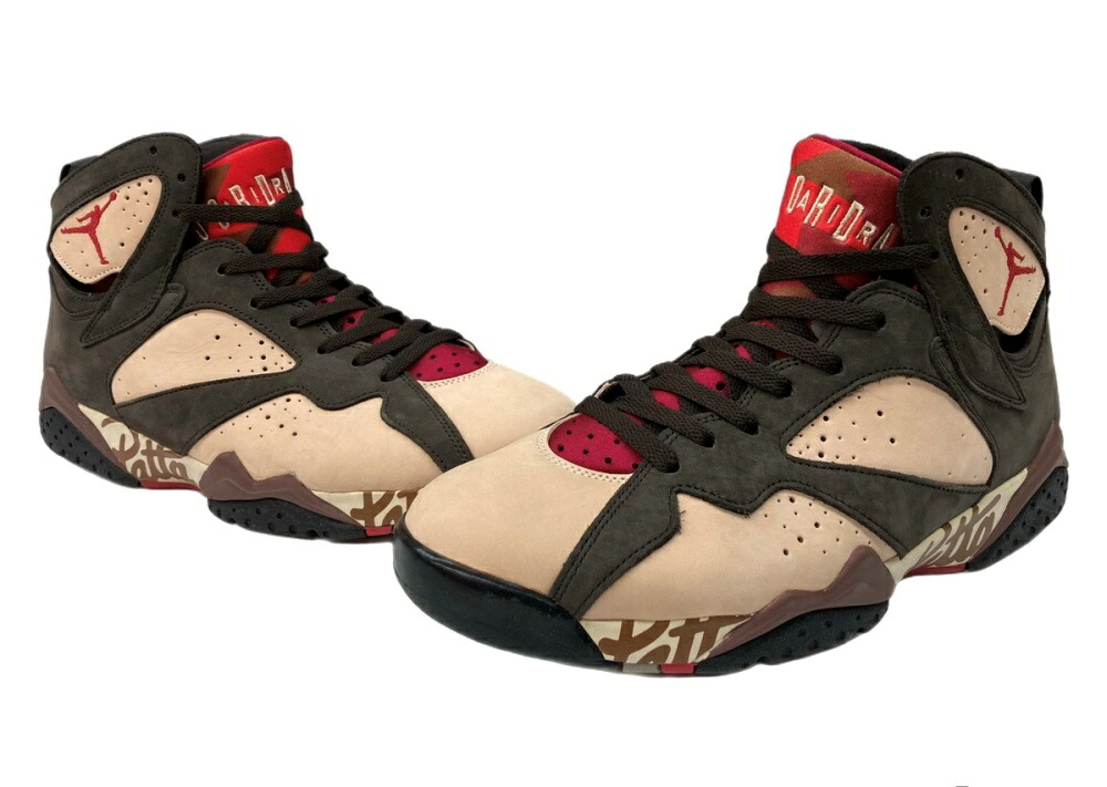 【中古】 ナイキ NIKE 19年製 × Patta パタ AIR JORDAN 7 RETRO エア ジョーダン レトロ AJ7 シューズ バスケ 茶 AT3375-200 メンズ靴 スニーカー ブラウン 30cm 104S-1283|ドンドンサガール