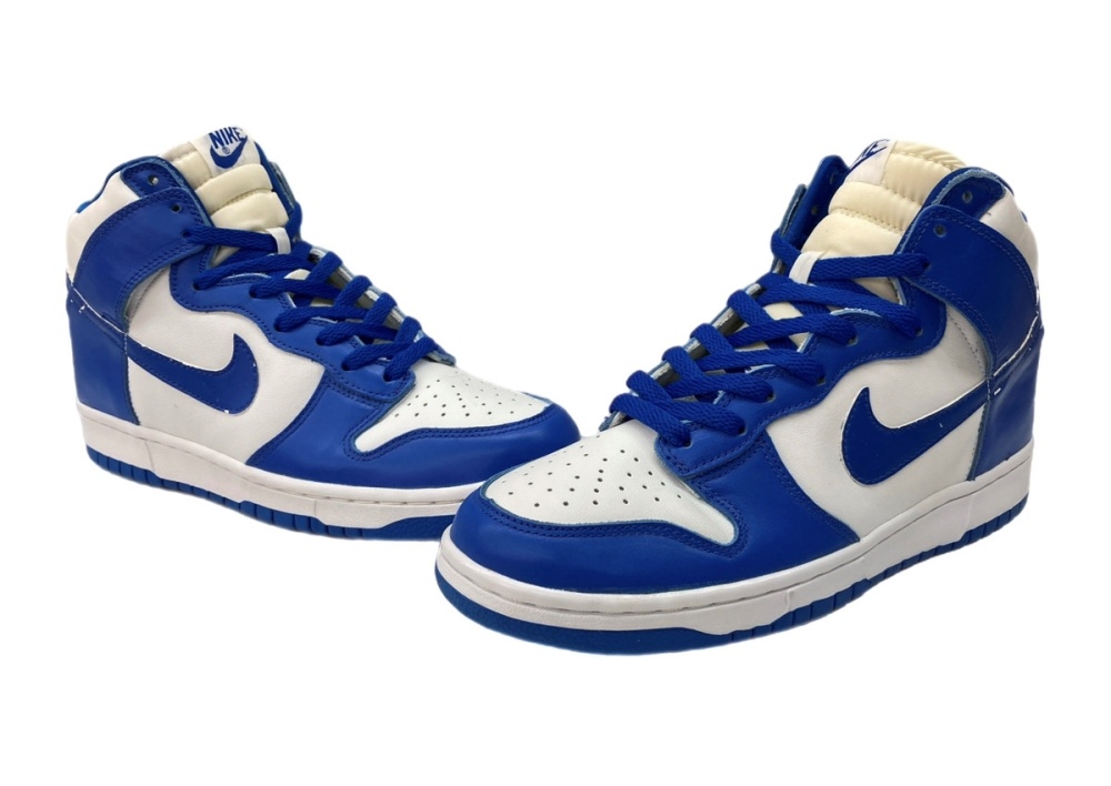 【中古】 ナイキ NIKE 99年製 DUNK HIGH LE ROYAL BLUE ダンク ハイ NCAA バスケ シューズ 白 青 630335-141 メンズ靴 スニーカー ブルー 27.5cm 104S-1284|ドンドンサガール