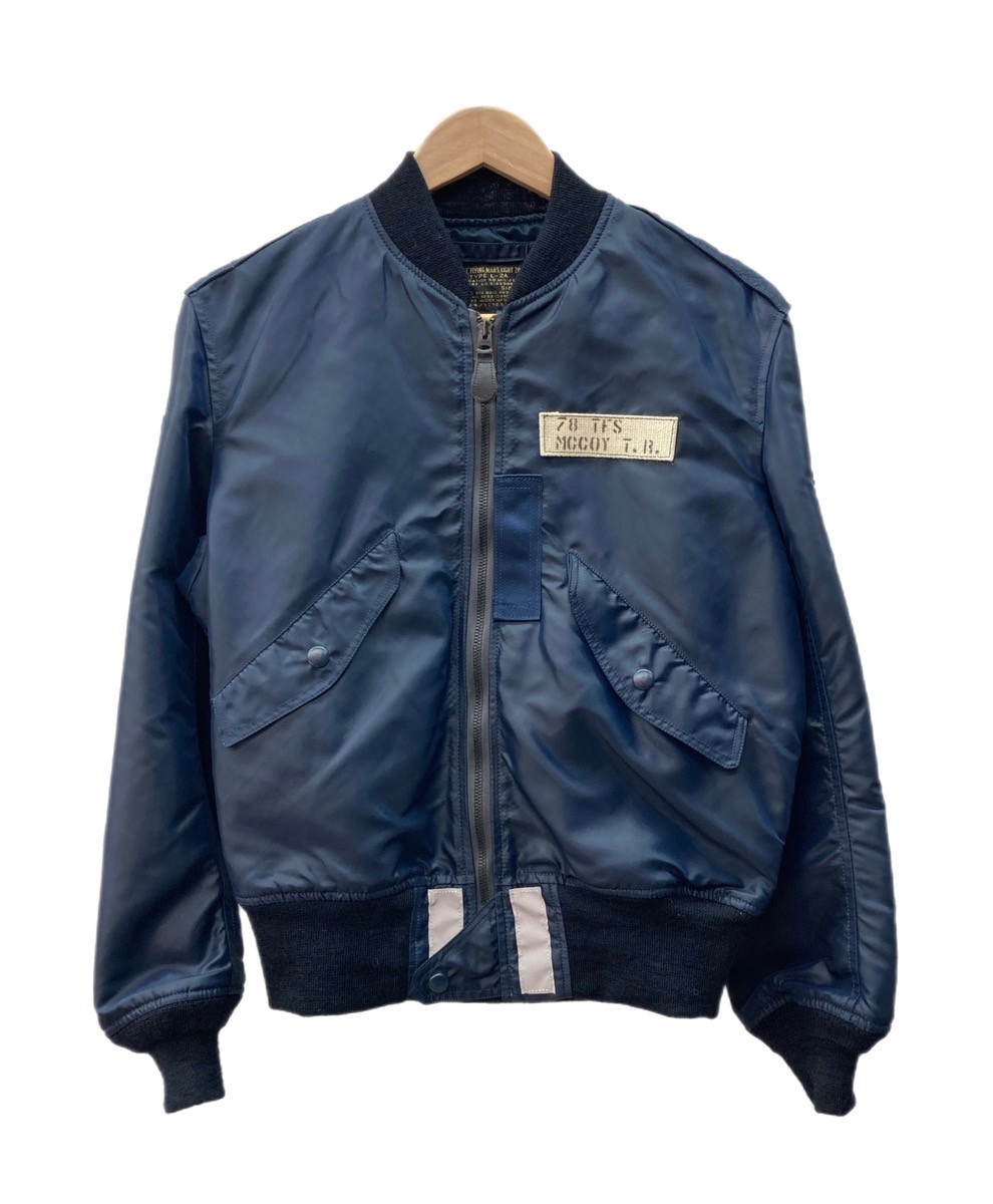【中古】 トイズマッコイ TOYS McCOY TYPE L-2A Flight Jacket Military USAF フライトジャケット ミリタリー リフレクター カスタム 紺 サイズ34 ジャケット ネイビー 104MT-3161｜ドンドンサガール