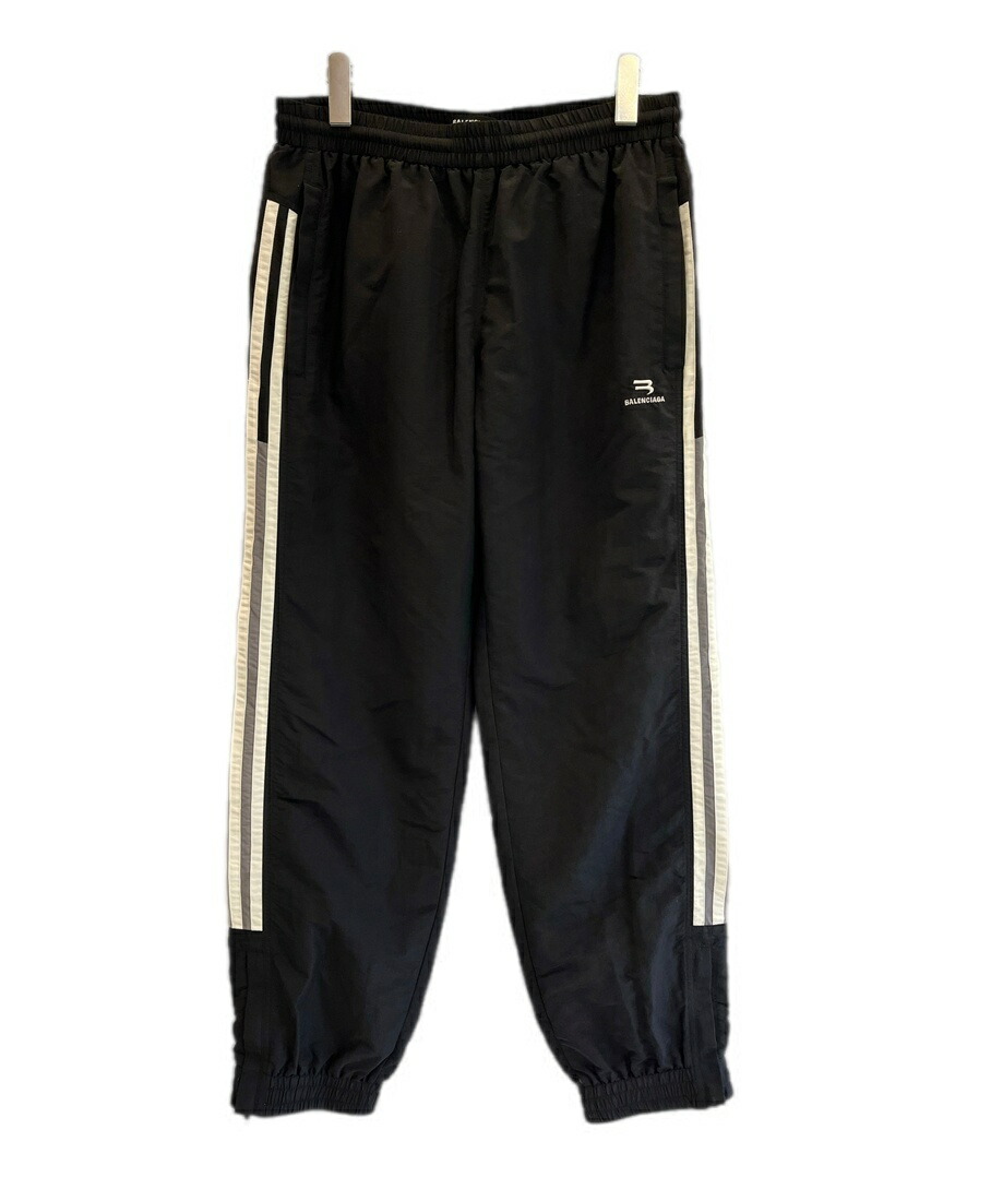 【中古】バレンシアガ BALENCIAGA UNIFIT SPORTY B LOGO BLACK 貨物自動車 ナイロンズボン下 黒 JP57 2021 01718 黒いこと S大きさ 101MB-1009