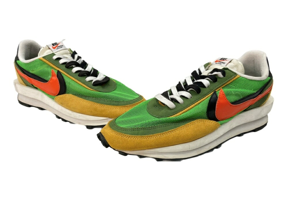 【中古】 ナイキ NIKE × sacai サカイ 18年製 LD WAFFLE ワーヘル 置き目はね除ける シューズ 二重 緑 BV0073-300 メンズ靴 スニーカー 緑であること 29珊 104S-1296
