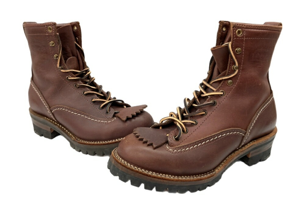 【中古】 ウエスコ Wesco Jobmaster ジョブマスター スピードフック レースアップ ロング アウトドア ワーク 茶 メンズ靴 ブーツ ワーク ブラウン サイズ8 1/2E 104S-1297｜ドンドンサガール