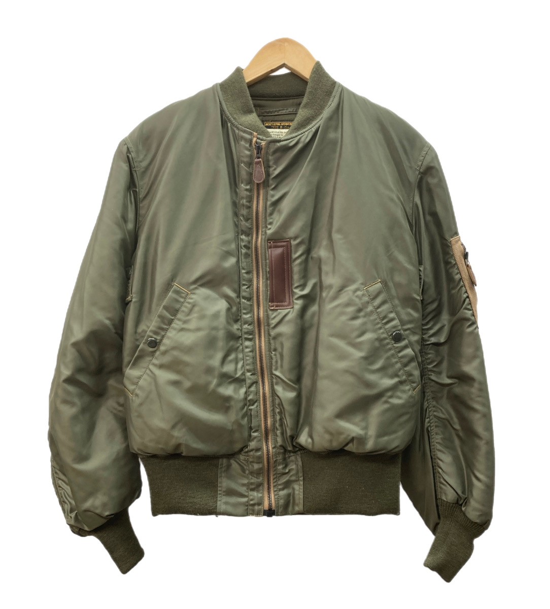 【中古】 リアルマッコイズ THE REAL McCOY'S TYPE B-15B MOD Military Flight Jacket フライトジャケット ミリタリー 緑 サイズ44 ジャケット 無地 カーキ 104MT-3198｜ドンドンサガール