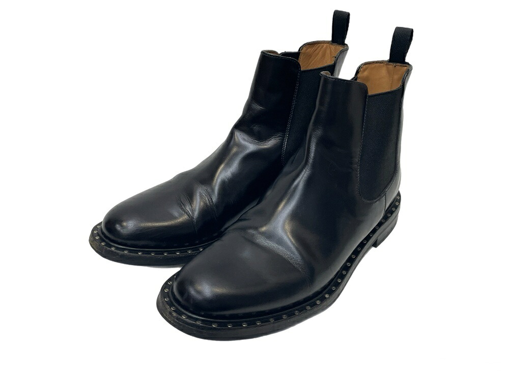 【中古】教会堂 Church\u0027s NIRAH2 サイドゴアブーツ スタッズ DT0039 レディース靴 黒いこと 37 601sh-105
