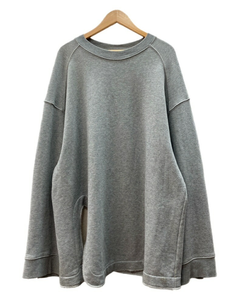 【中古】 ドリスヴァンノッテン DRIES VAN NOTEN Oversized Sweatshirt 大層らしい大きさ トレイナー 細長い切口 ティーシャツ うつり変わり 調教師 灰 汗水 無地 薄墨色 M大きさ 104MT-3255
