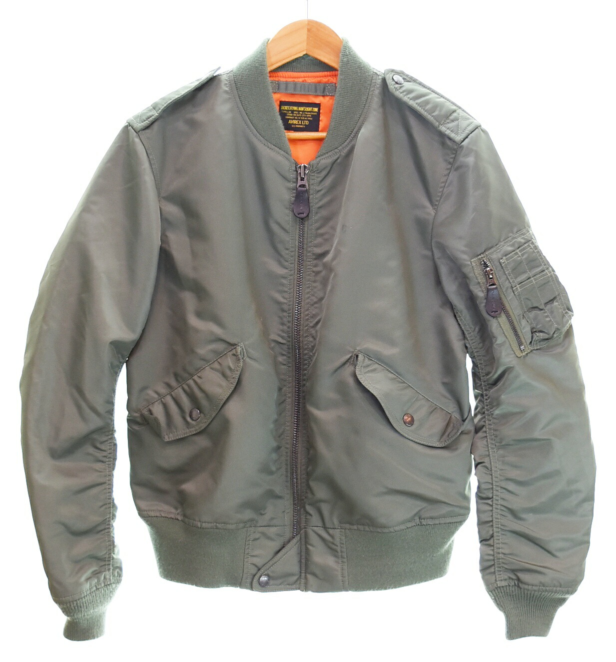 【中古】アヴィレックス AVIREX L-2 Flight Jacket 飛行 上衣 ミリタリー 上衣 肩章付き添い人 6162133 上衣 カーキ L大きさ 103MT-4654