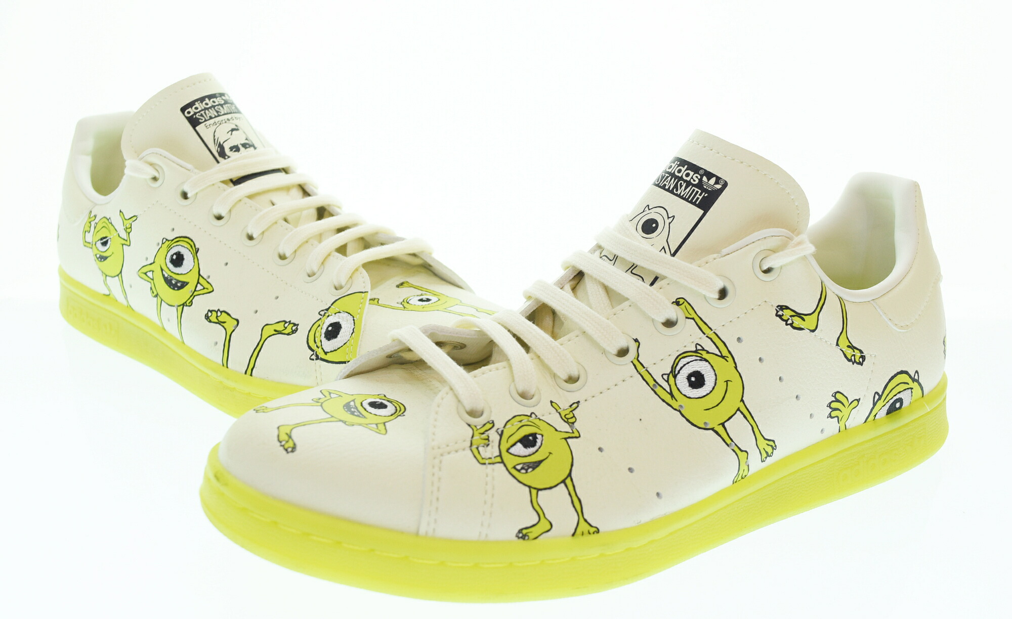 【中古】アディダス adidas Stan Smith Primegreen Mike Wazowski 姿勢為損ない プライム緑であることマイクロホン ワゾウスキ FZ2706 メンズ靴 スニーカー 白いこと 28糎 103S-1666