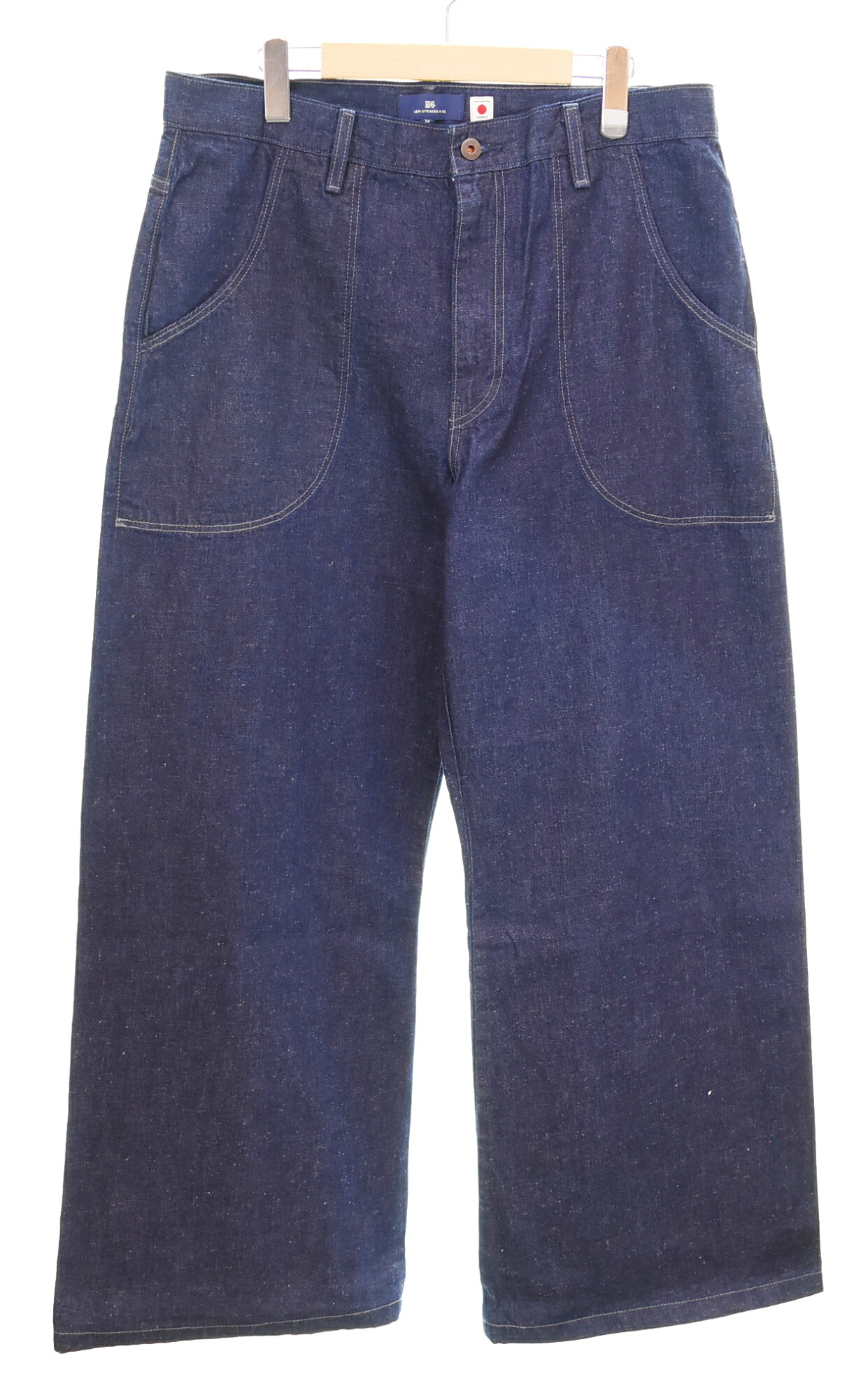 【中古】リーヴァイズジーンズ Levi\u0027s Blue Tab NAVAL FLARE 青み溜め桶 太陽面爆発 デニム ジーンズズボン下 ビッグE 0033W-0000 ジーンズ 青み W34 103MB-986
