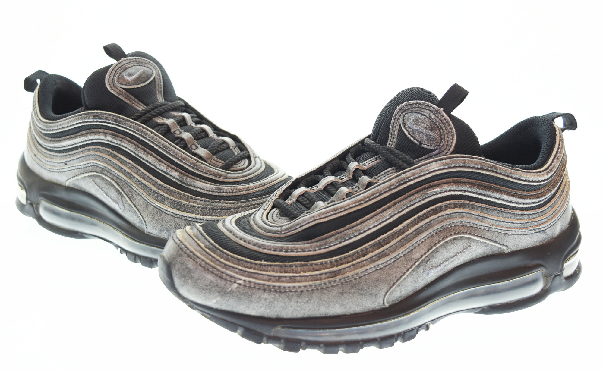 【中古】ナイキ NIKE COMME des GARCONS HOMME PLUSAir Max 97 コムデ給仕 オムプリュス エア湖マックス97 DX6932-002 メンズ靴 スニーカー 黒いこと 26珊 103S-1658