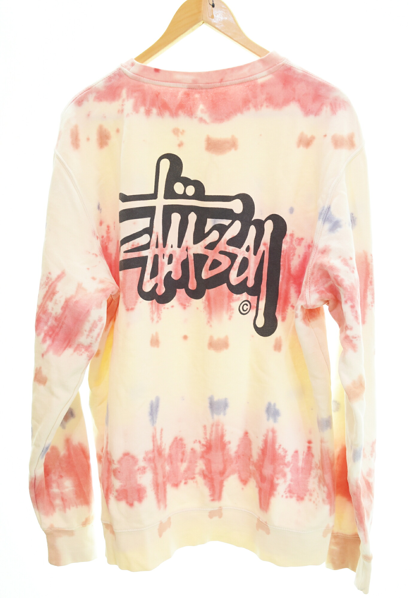 【中古】ステューシー STUSSY  Double Script Dye Pattern sweatshirt タイダイ 汗水 汗水 マルチ色合い L大きさ 103MT-4727