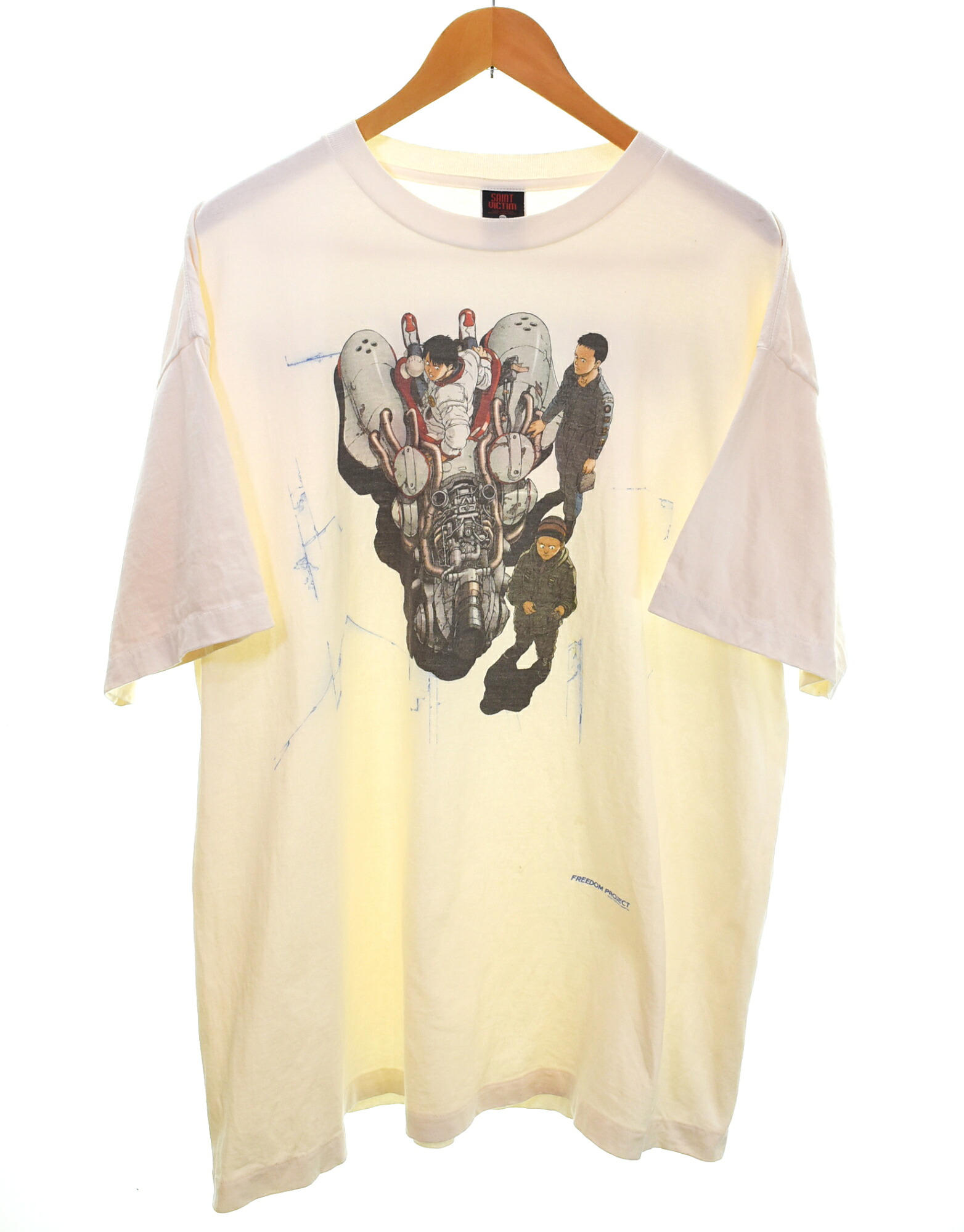 【中古】仙マイケル SAINT MICHAEL 24SS BIKEFREEDOM TEE FREEDOM PROJECT SAINT Mxxxxxx アニメ T SM-YS8-0000-C21 XXL プルオーバー 白いこと 3L大きさ 103MT-4737