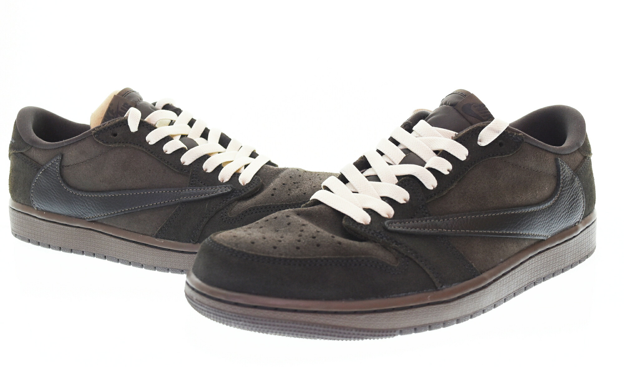 【中古】ナイキ NIKE Travis Scott Air Jordan 1 Low OG トラヴィススコットエアジョーダン1 置き目 天鵝絨赤銅色 DM7866-202 メンズ靴 スニーカー 赤銅色 28珊 103S-1679