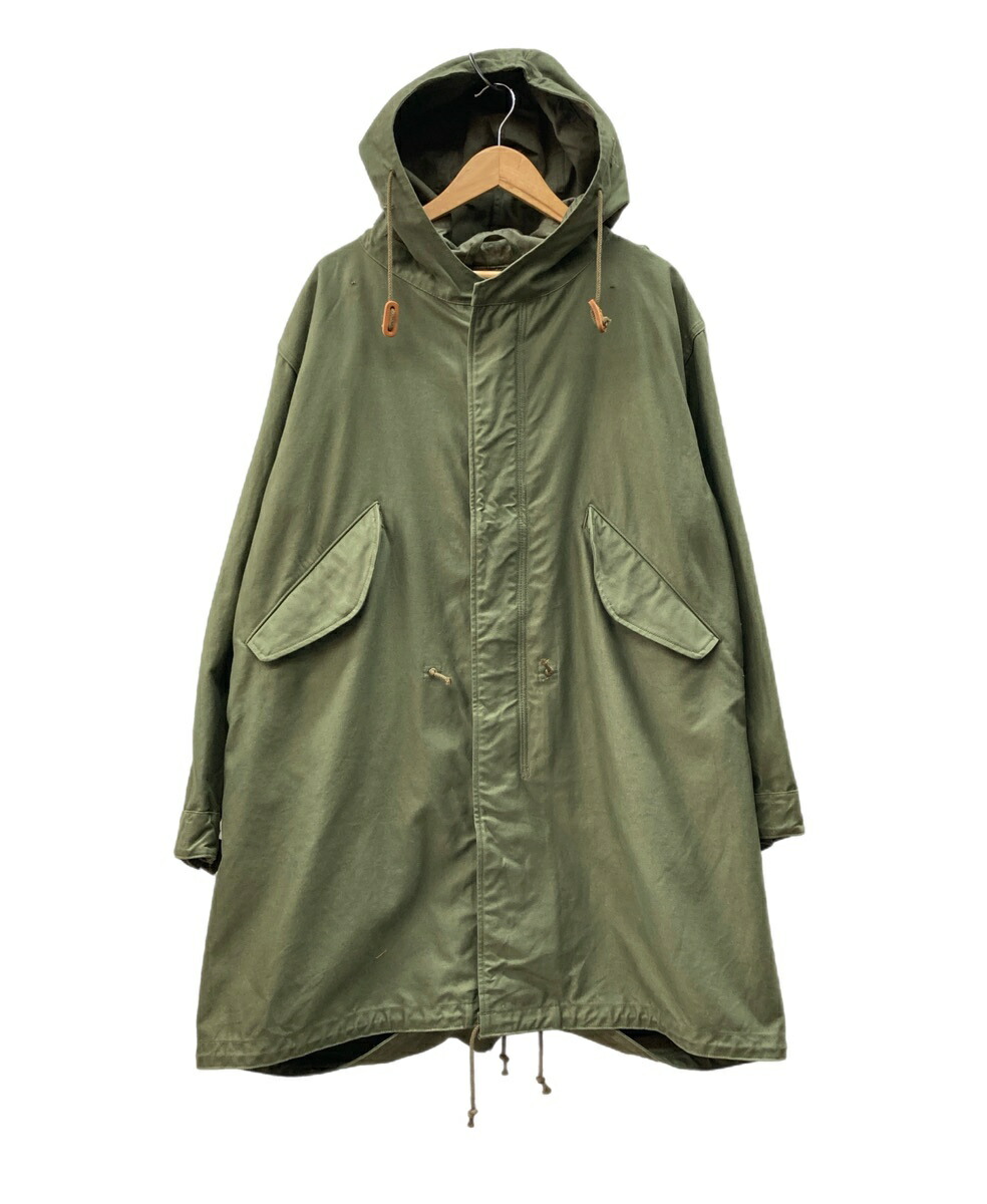 【中古】 リアルマッコイズ THE REAL McCOY\u0027S M-51 PARKA-SHELL M-1951 モッズコート 活動の領域パーカー フィッシュテール 緑 厚地の外套 無地 カーキ M大いさ 104MT-3206
