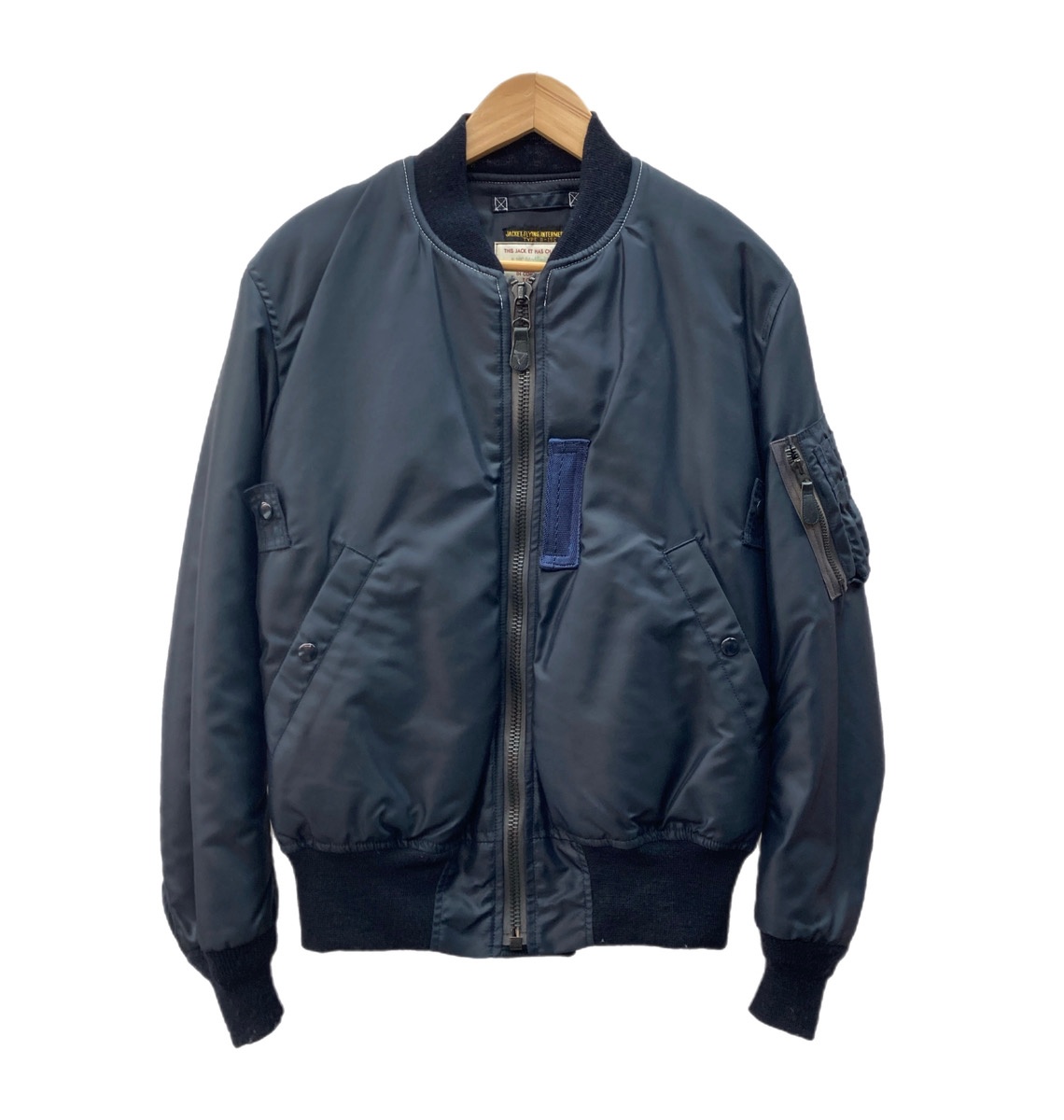 【中古】 リアルマッコイズ THE REAL McCOY\u0027S TYPE B-15C MOD Military Flight Jacket 航空上衣 ミリタリー モディファイ 紺 青 MJ24113 大いさ38 上衣 無地 米国海軍 104MT-3209