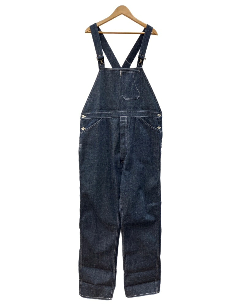 【中古】 御召しもの住み家 WAREHOUSE Denim Overall ジーンズ 大層らしい櫂 名取り草飛球 細工物 オールインワン インディゴ 青 ロゴタイプ 繋ぎ・大層らしい櫂 青碧 大きさ38 104MB-592