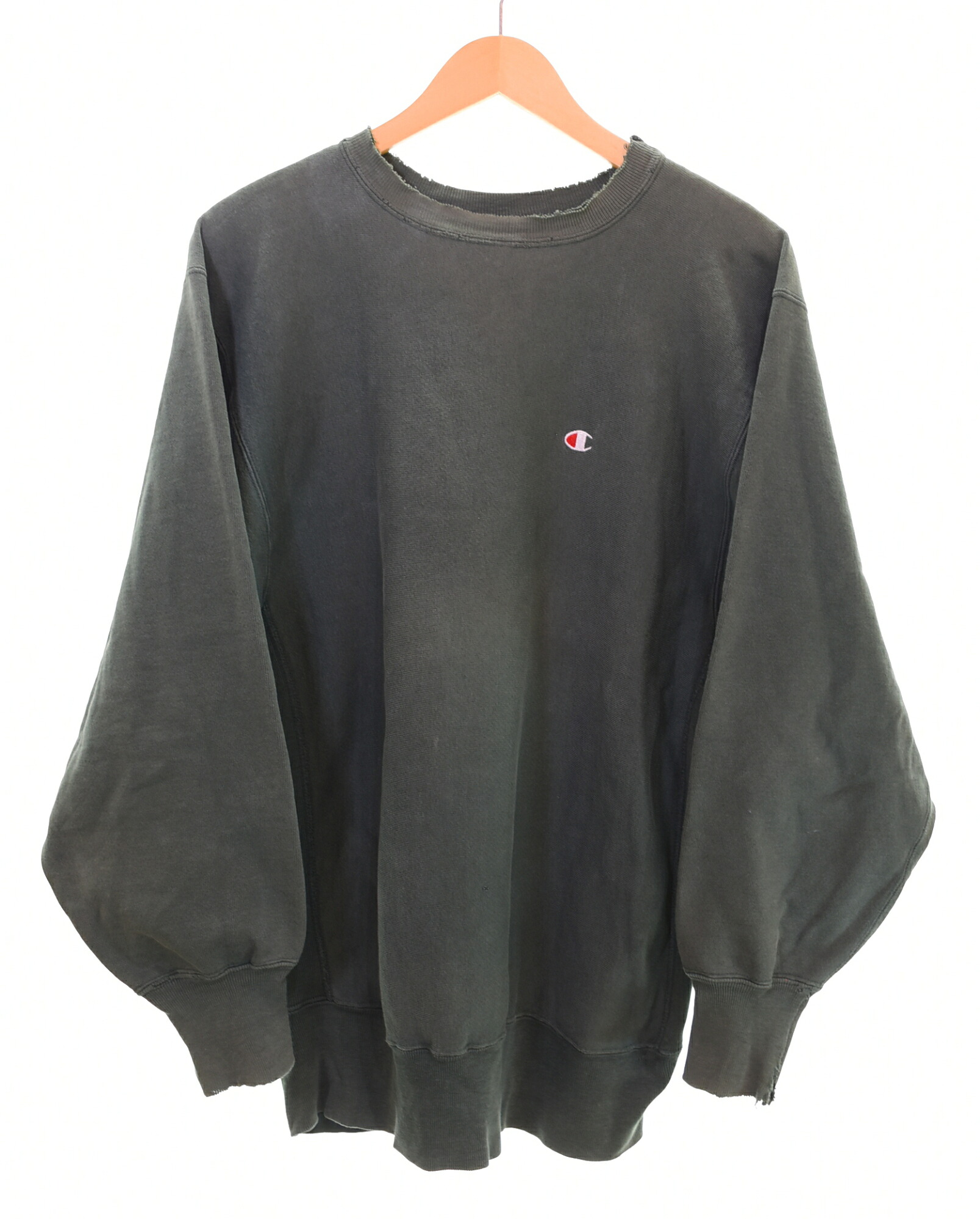 【中古】はやりっ子 Champion 90s USA製 REVERSE WEAVE SWEAT リバースウィーブ 流汗 フェイド XL 流汗 緑であること LL大きさ 103MT-4780