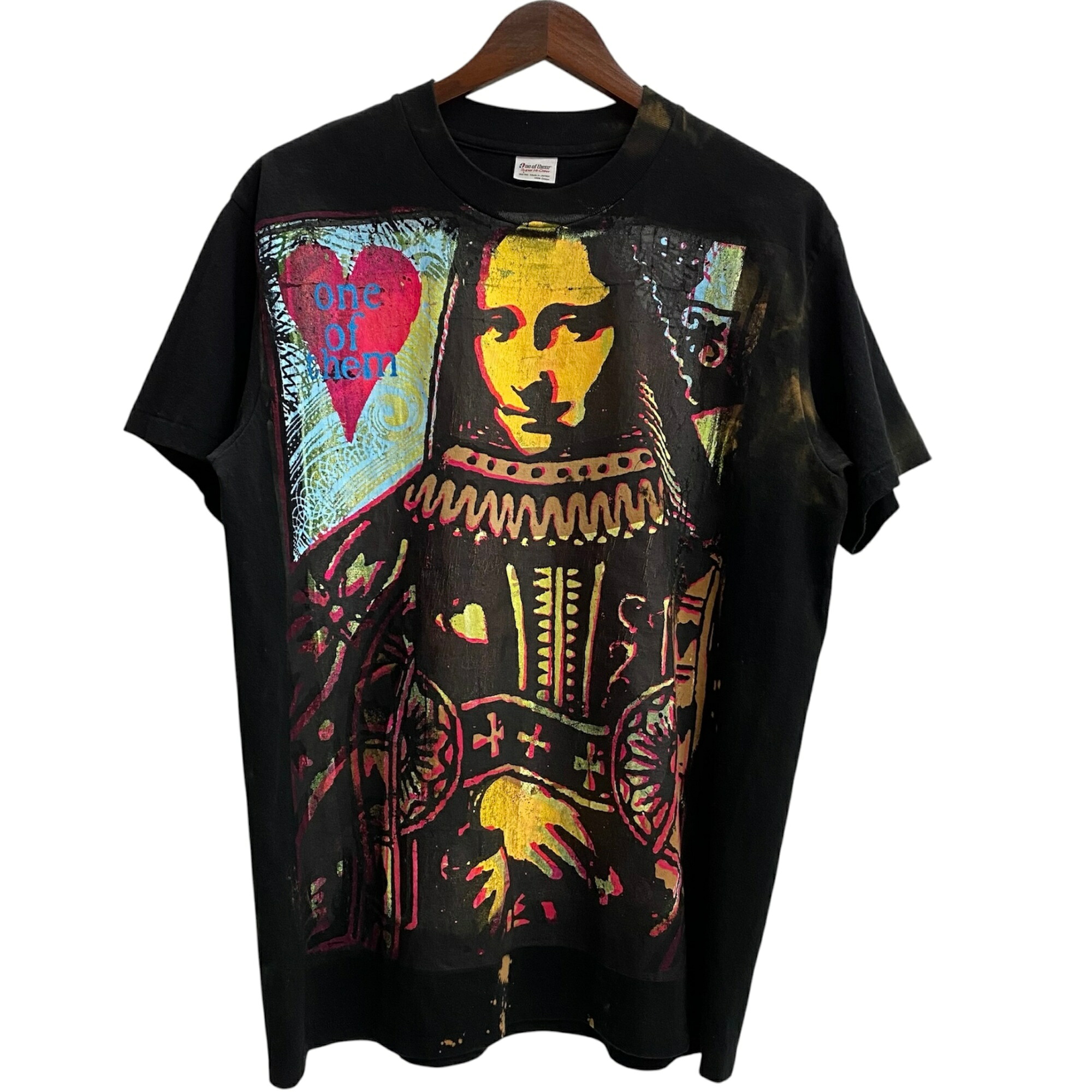 【中古】ドン鍵を掛ける DONROCK ONE OF THEM QUEEN OF HEARTS T-shirt プルオーバー 黒いこと L大きさ 201MT-6119 VB