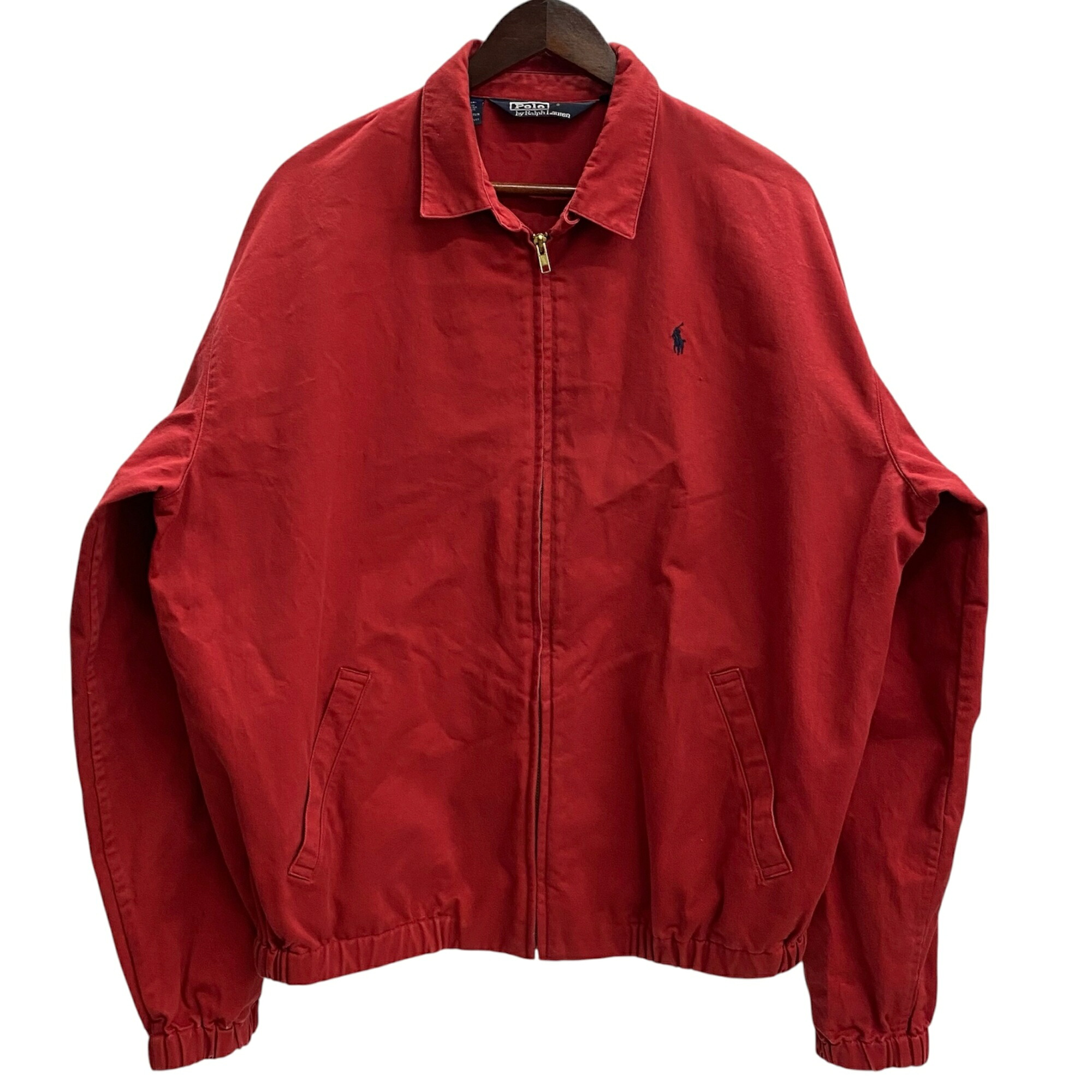 【中古】ラルフローレン RALPH LAUREN 90's POLO by RALPH LAUREN スイングトップ ブルゾン ジャケット ジャケット レッド Lサイズ 201MT-6127 VB｜ドンドンサガール