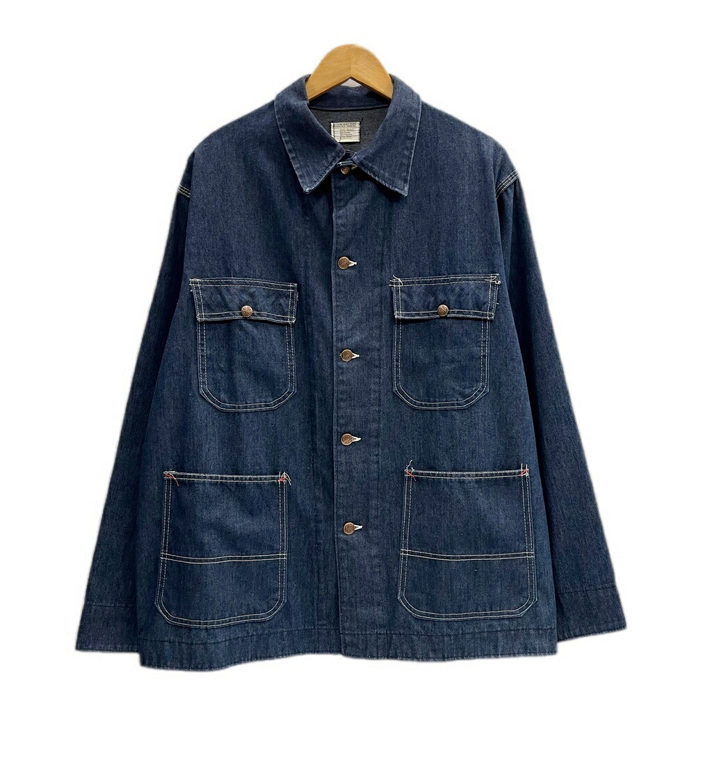 【中古】ビッグマック BIG MAC 70s 70's 70年代 デニムカバーオール 濃紺 ヴィンテージ 青 ジャケット ブルー 101MT-6419｜ドンドンサガール