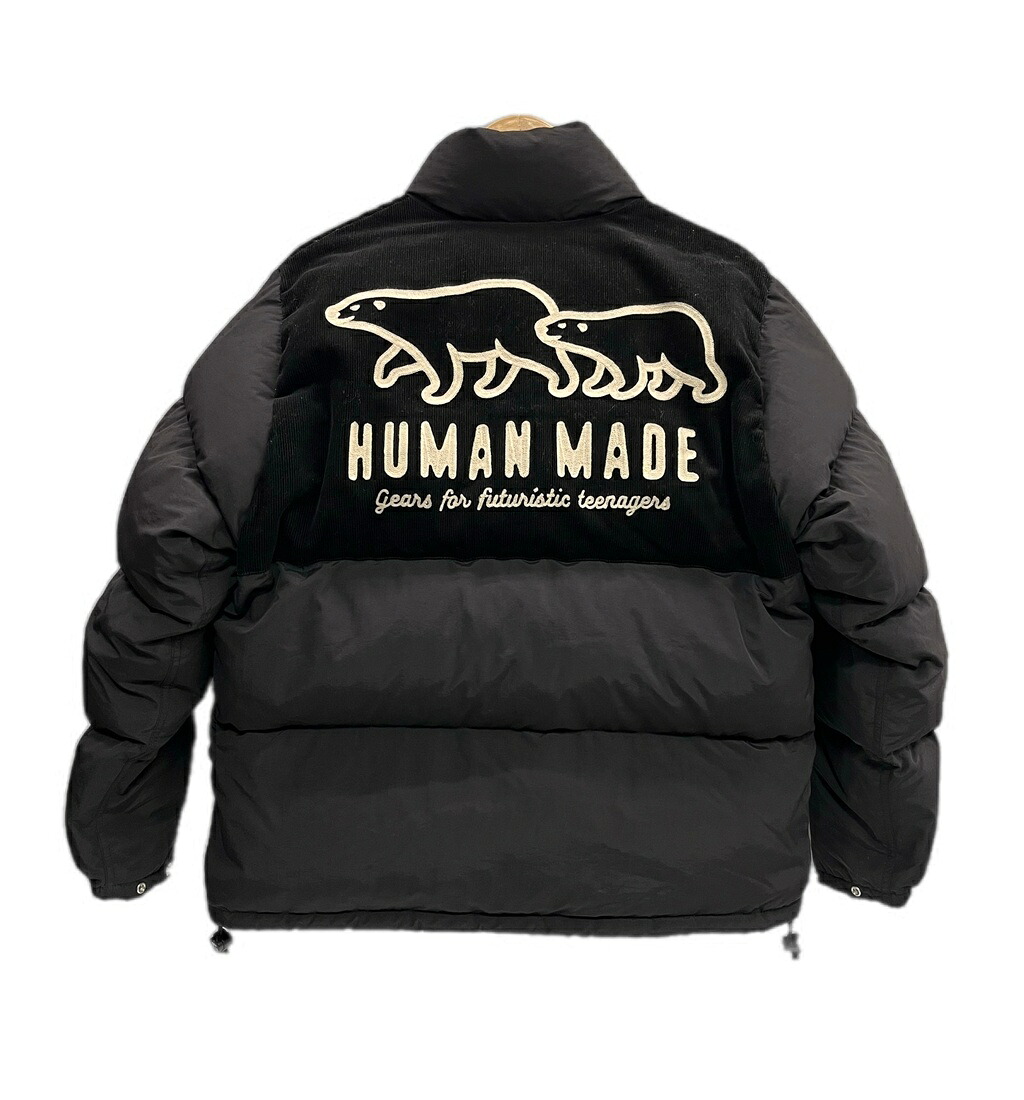 【中古】ヒューマンお手伝いさん HUMAN MADE 23AW DONM JACKET POLAR BEAR  23AW シロクマ刺しゅう コール天ヨーク 落ちこむ上衣 上衣 黒いこと S大きさ 101MT-6425