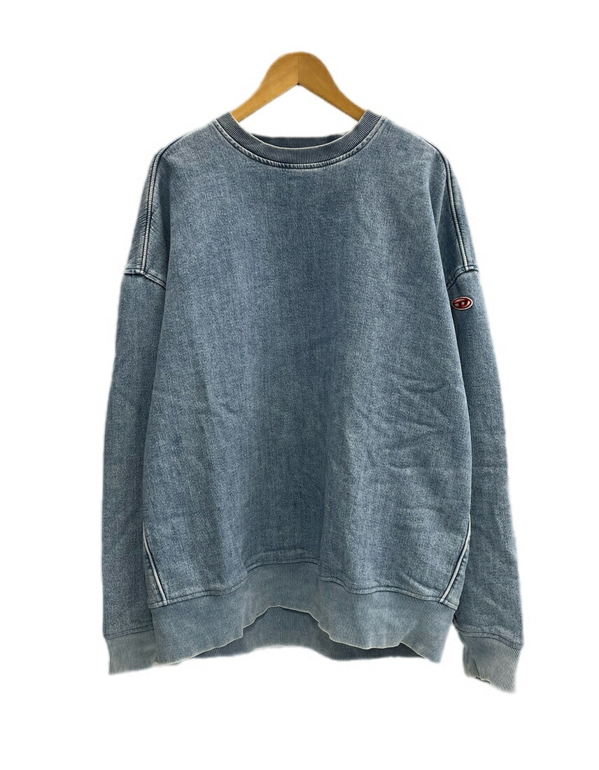 【中古】ディーゼル DIESEL JOGG JEANS D-Krib Track Denim Sweatshirt  デニムスウェットシャツ ジーンズ青み XXL 流汗 3L大きさ 101MT-6428