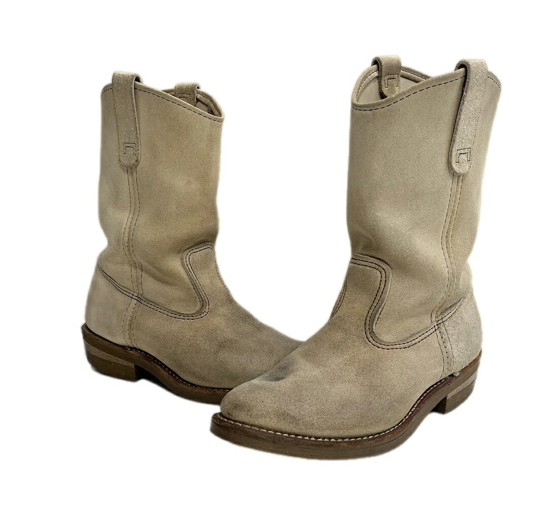 【中古】レッドウィング RED WING スエードクロス ペコスブーツ 8156 メンズ靴 ブーツ ペコスタイプ ベージュ US8 101sh-2704