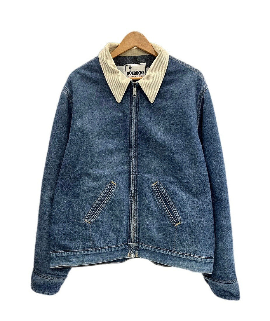 【中古】ローバックス ROEBUCKS 90s 90's SEARS USA製 シアーズ デニムジャケット トラッカージャケット 裏地ブランケット ヴィンテージ 青 ジャケット ブルー 101MT-6440|ドンドンサガール