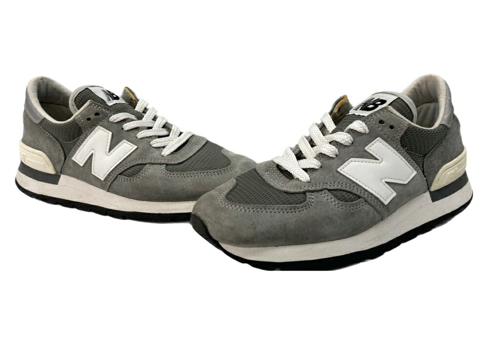 【中古】 ニューバランス new balance 22年製 M990 V1 ランニング ローカット シューズ Vibramソール スエード 灰 M990GR1 メンズ靴 スニーカー グレー 25cm 104S-1316｜ドンドンサガール