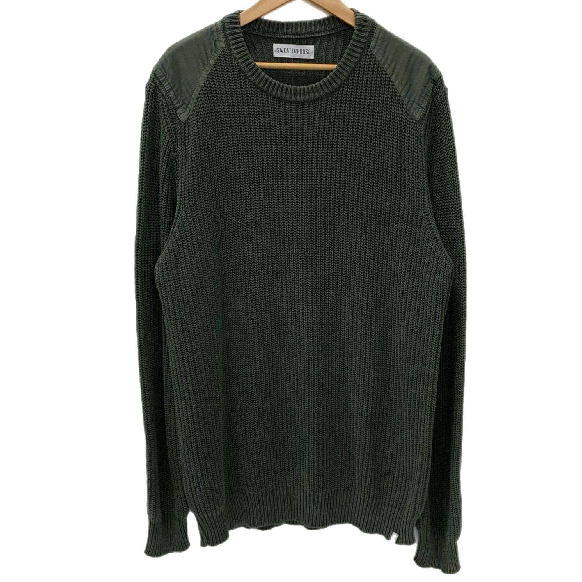 【中古】セーターハウス SWEATER HOUSE セーター グリーン Lサイズ 201MT-6186｜ドンドンサガール