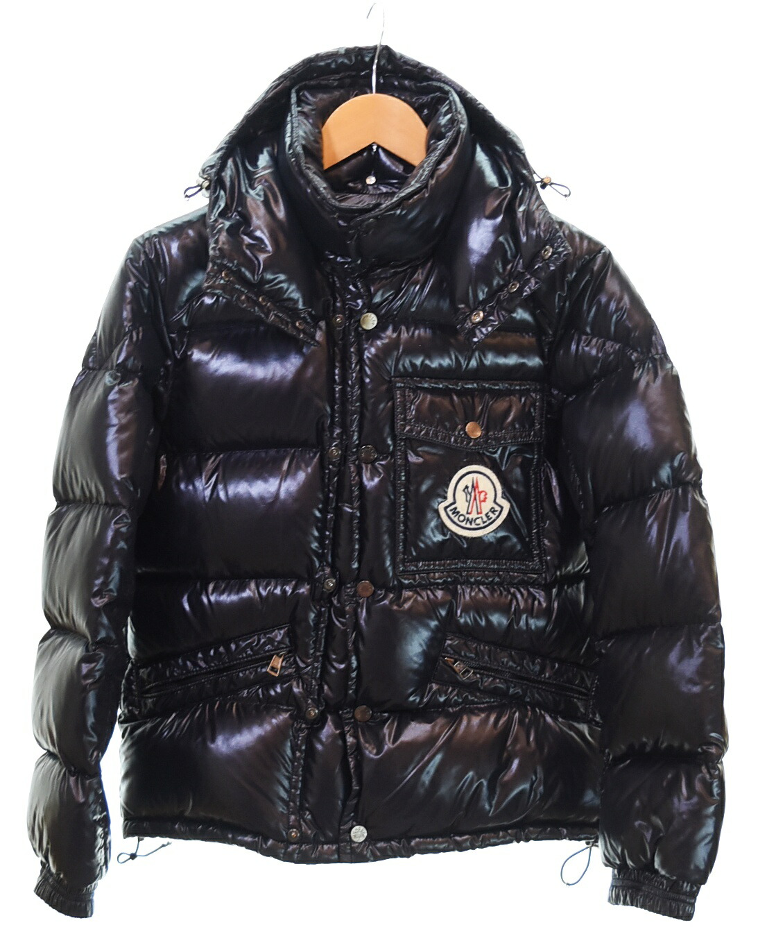【中古】モンクレール MONCLER K2 Down Jacket ダウン ジャケット アニメーション ロゴ G32-003 ジャケット ブラック SSサイズ 0 103LT-242|ドンドンサガール