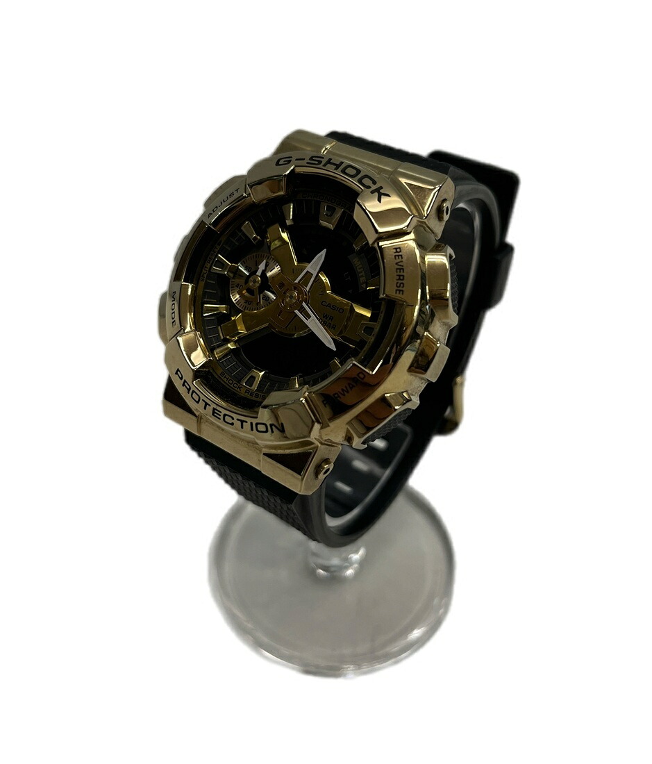 【中古】ジーショック G-SHOCK カシオ CASIO METAL CAVERED メタルカバード クォーツ アナデジ 黒×金 GM-110G メンズ腕時計101watch-101|ドンドンサガール
