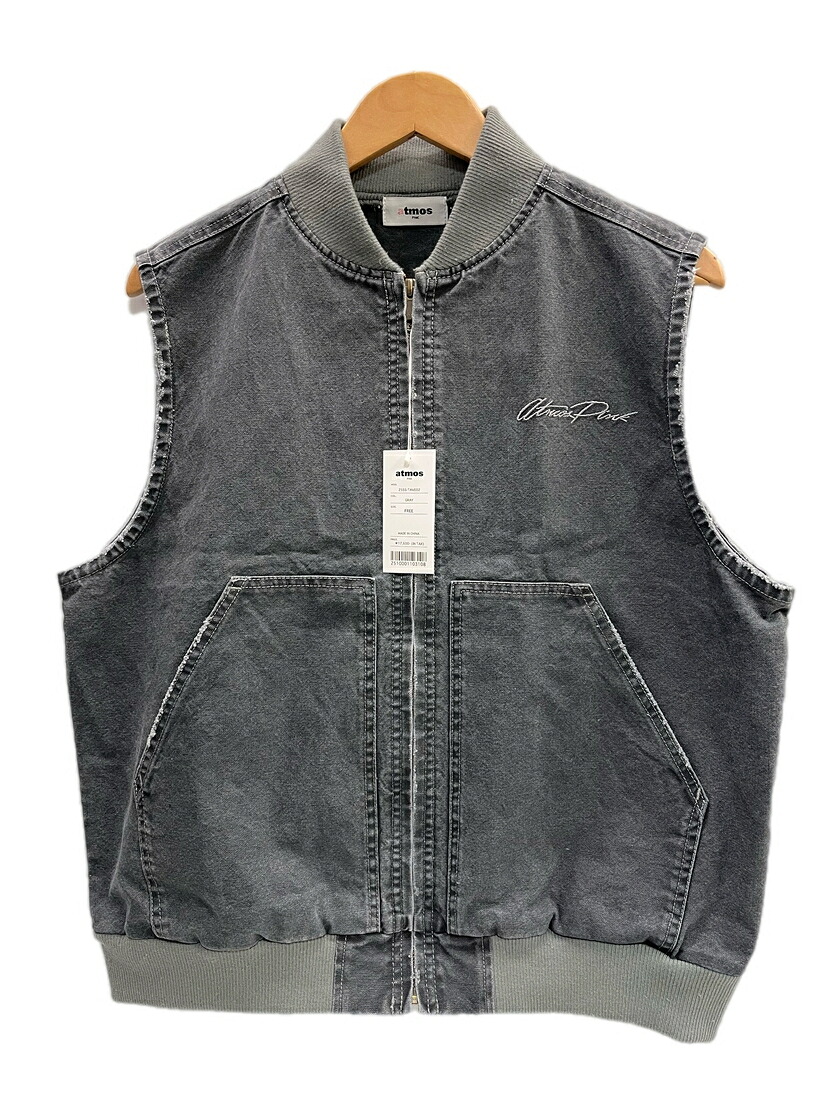 【中古】アトモス atmos atmos pink Vintage Finish Vest アトモス ピンク ヴィンテージ フィニッシュ ベスト 25SS-TAVE02 ベスト グレー FREE 101LT-412｜ドンドンサガール