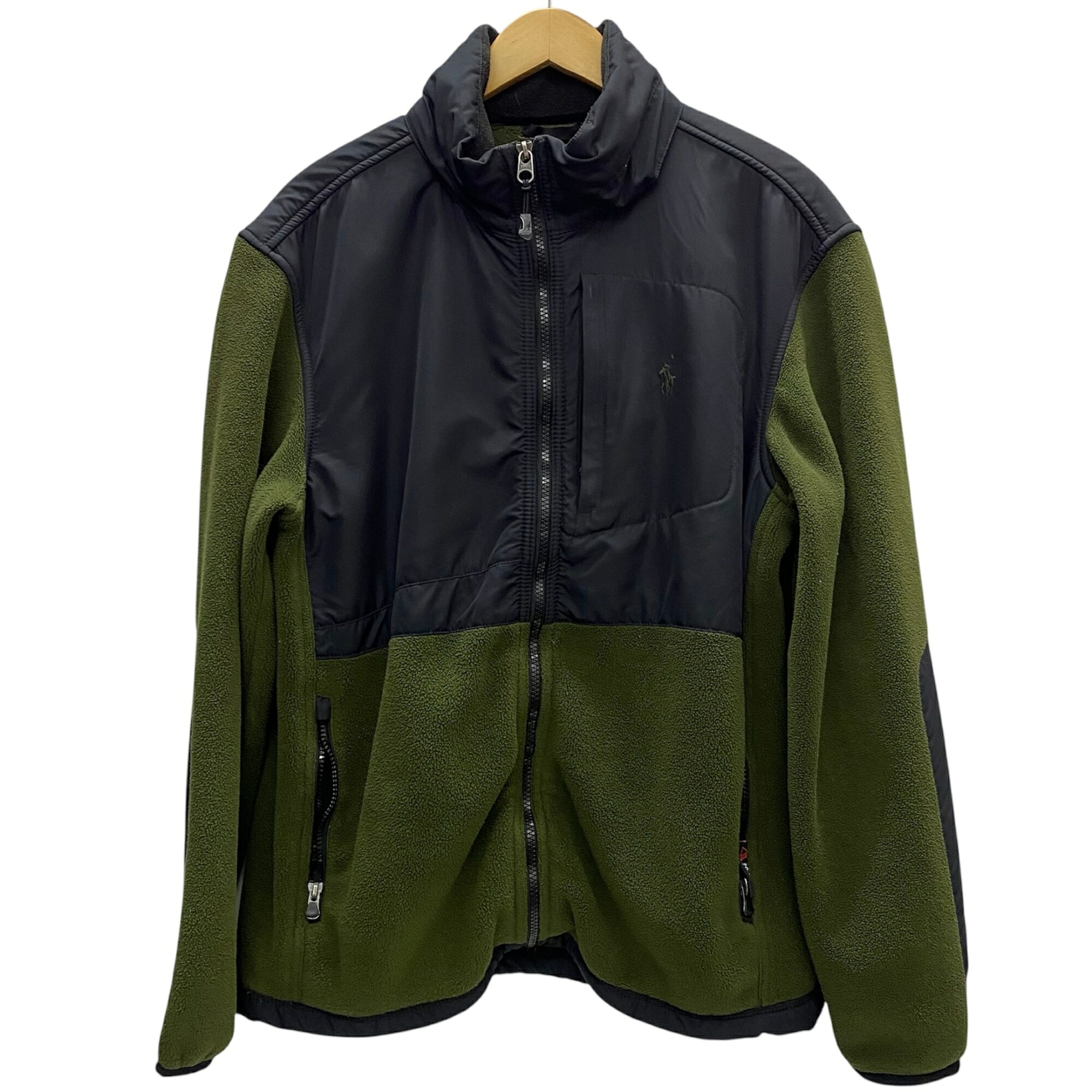 【中古】ラルフローレン POLO by RALPH LAUREN POLARTEC ポーラテック 切替 フリースジャケット ジャケット グリーン Mサイズ 201MT-6252|ドンドンサガール