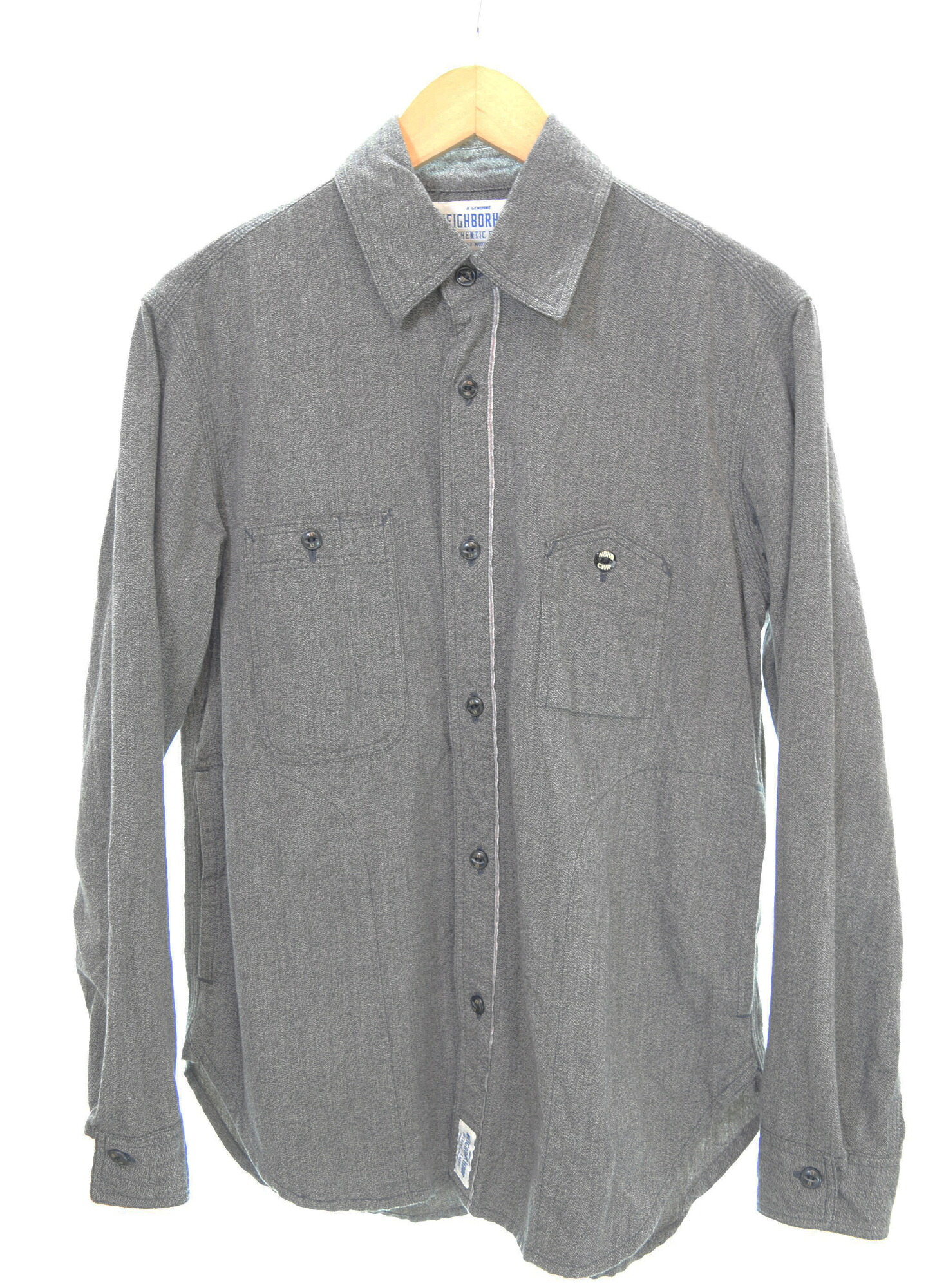 【中古】ネイバーフッド NEIGHBORHOOD COTTON COVERT WORK SHIRTS 長袖シャツ 151AQNH-SHM02 長袖シャツ グレー Sサイズ 103MT-4950｜ドンドンサガール