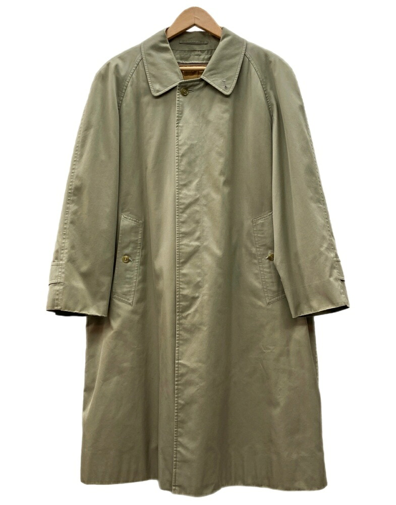 【中古】 バーバリー Burberry 90s Soutien Collar Coat ステンカラー コート ボタンアップ ロング ノヴァチェック アウター 薄茶 コート 無地 ベージュ 104MT-3448｜ドンドンサガール