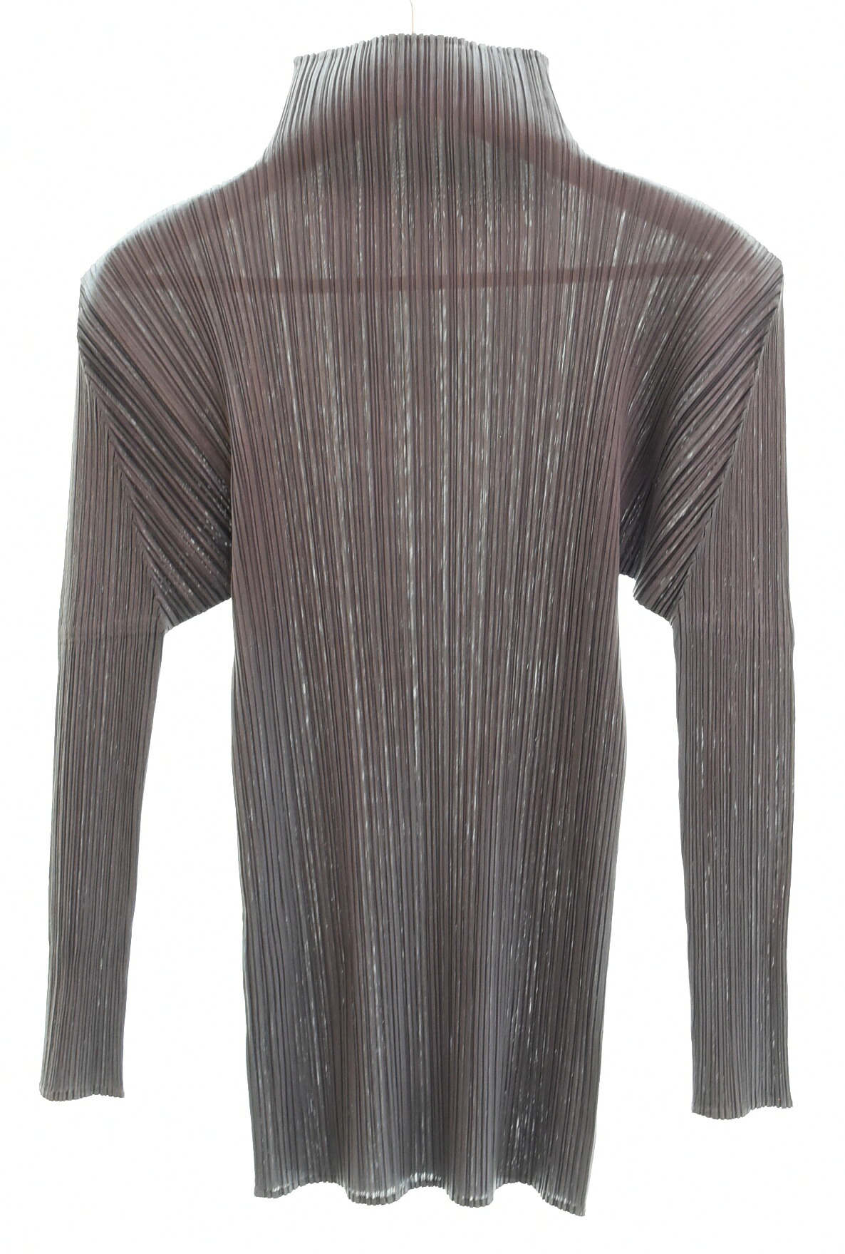 【中古】イッセイミヤケ ISSEY MIYAKE PLEATS PLEASE プリーツプリーズ ハイネック ボトルネック トップス PP04-JK604 長袖カットソー グレー 3 103LT-256｜ドンドンサガール