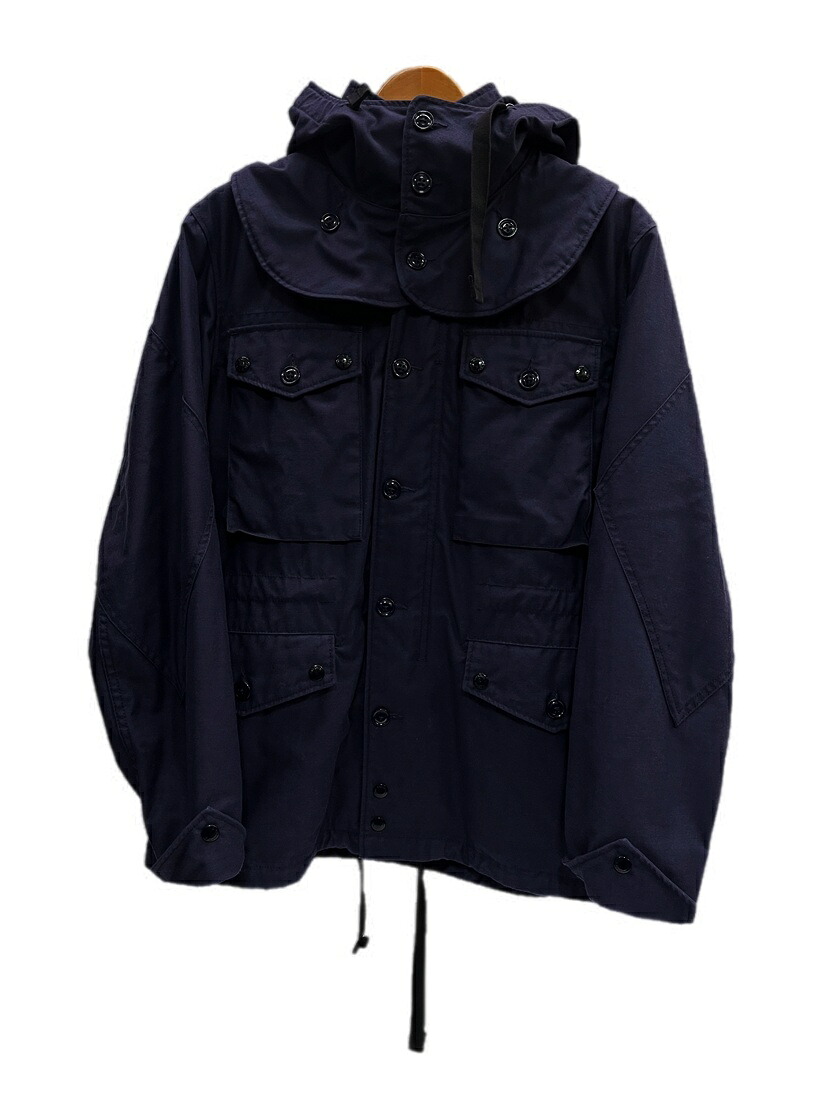 【中古】エンジニアドガーメンツ ENGINEERED GARMENTS バックサテン スタンドカラー ミリタリー フィールド ジャケット 紺 ジャケット ネイビー Sサイズ 101MT-6569|ドンドンサガール