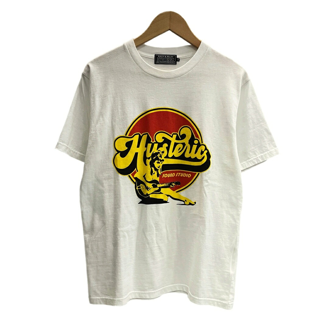 【中古】ヒステリックグラマー HYSTERIC GLAMOUR HYSTERIC SOUND STUDIO TEE サウンド スタジオ Tシャツ プリントTシャツ 白 02251CT06 Tシャツ ホワイト Mサイズ 101MT-6584｜ドンドンサガール 8,470円