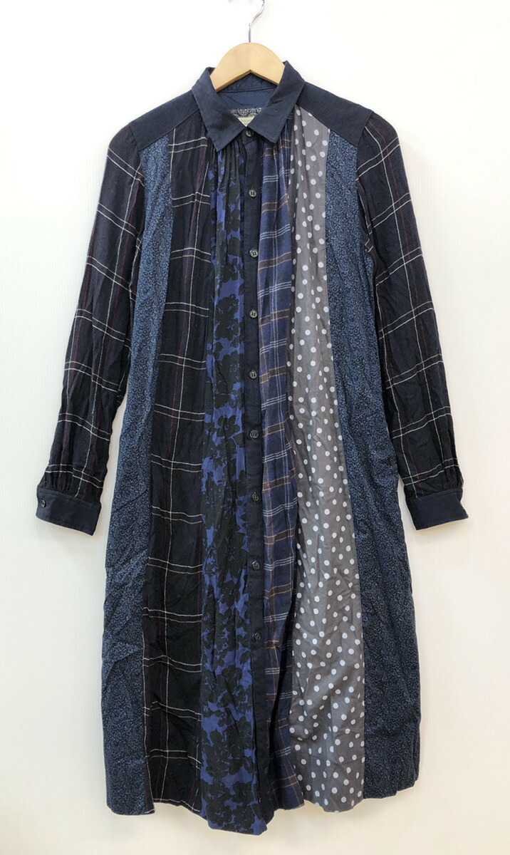 楽天市場 中古 Jean Nassaus ジーンナッソーズ 長袖 ワンピース 総柄 シャツ サイズ３ ドンドンサガール