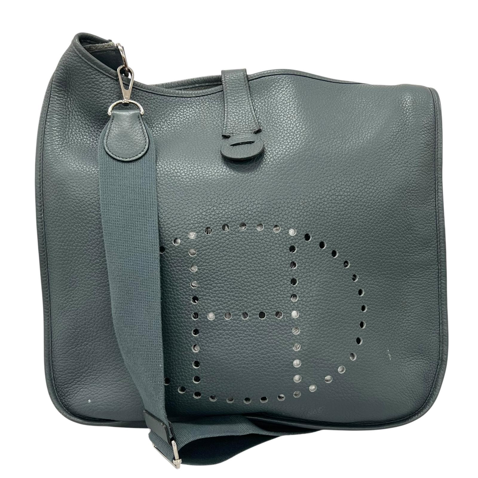 HERMES エルメス エヴリンIII TGM Evelyne ショルダーバッグ 斜めかけショルダー 大きめショルダー トリヨンクレマンス レザー ブルーオラージュ （ブルー/グレー） □P刻印【中古】 メンズ 送料無料｜買取道JJブランド専科　店